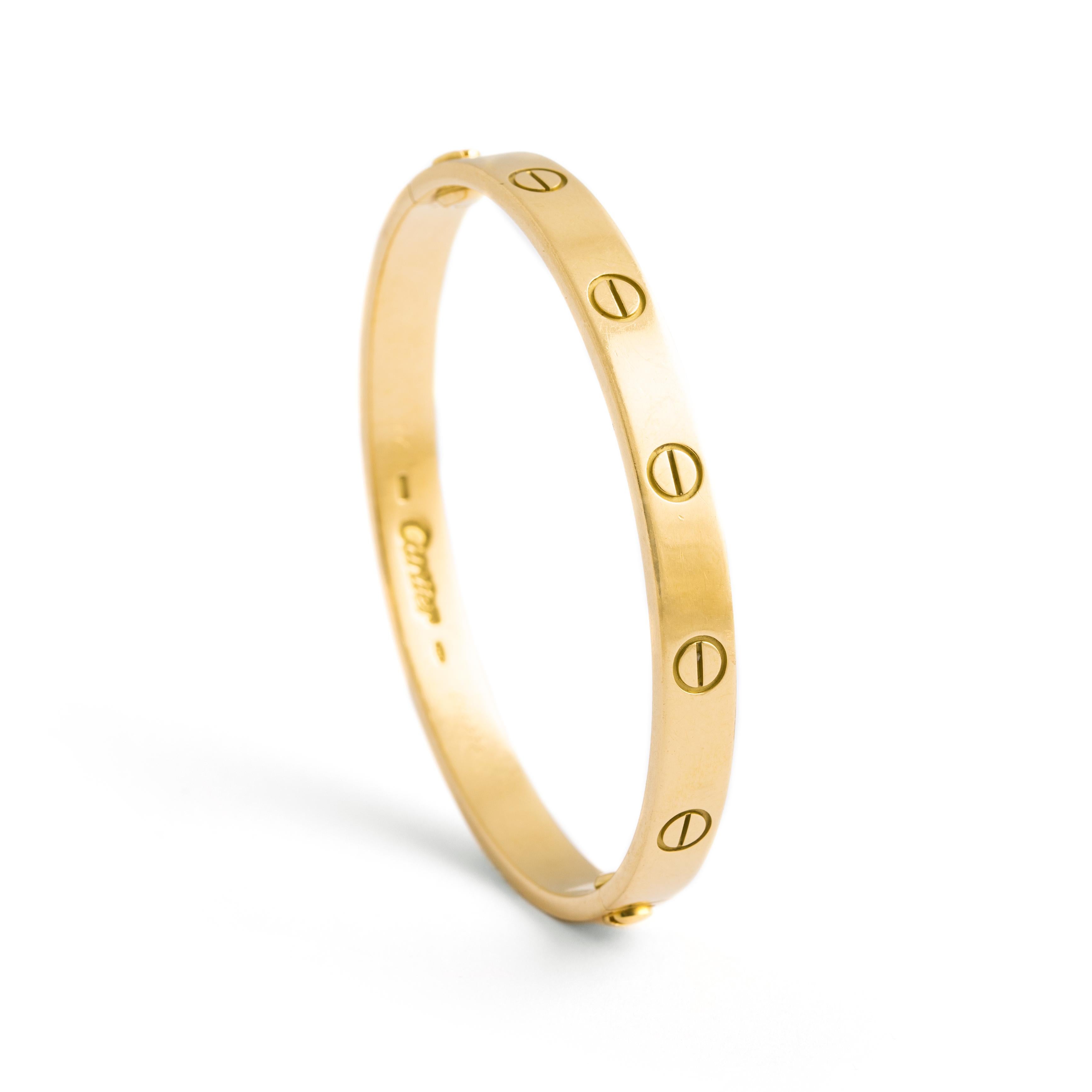 Women's or Men's Cartier Love Yellow Gold 18k Bracelet