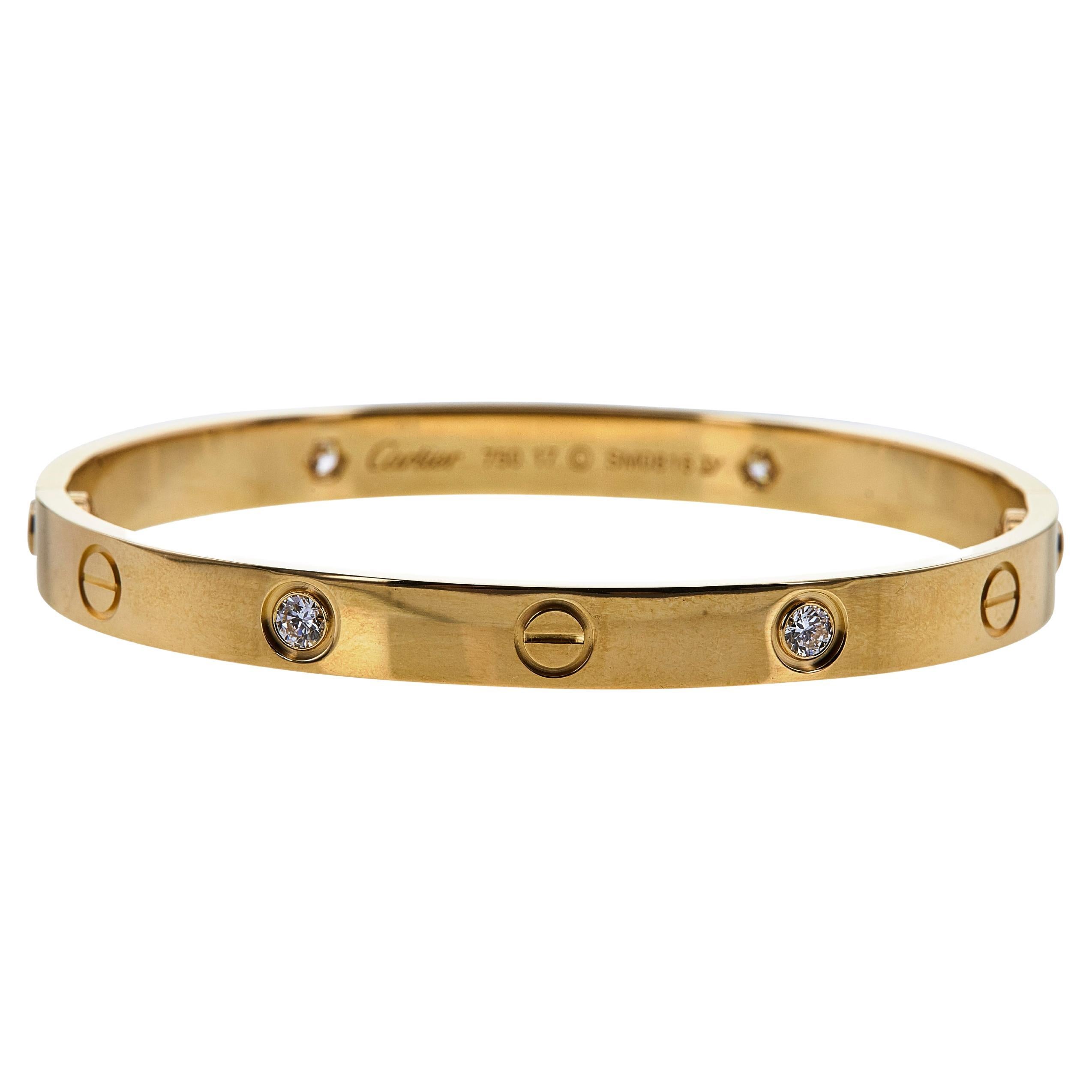 Cartier 'Love' Armband aus Gelbgold mit 4 Diamanten