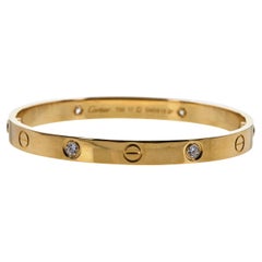 Cartier 'Love' Yellow Gold 4-Diamond Bracelet