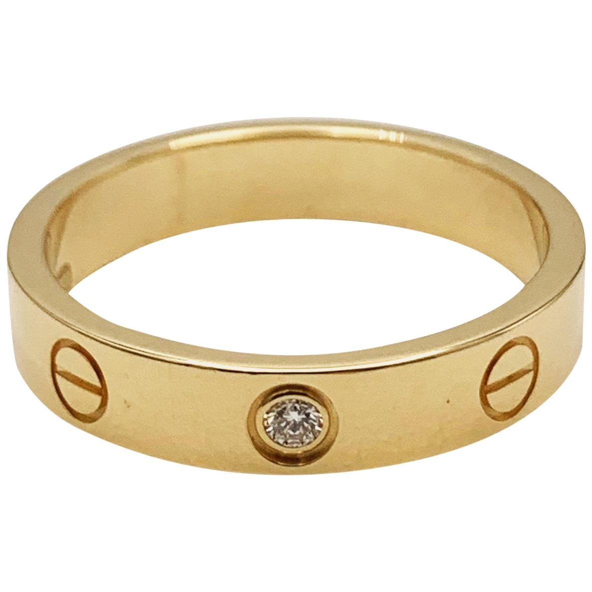 Cartier 'Love' Yellow Gold and Diamond Ring