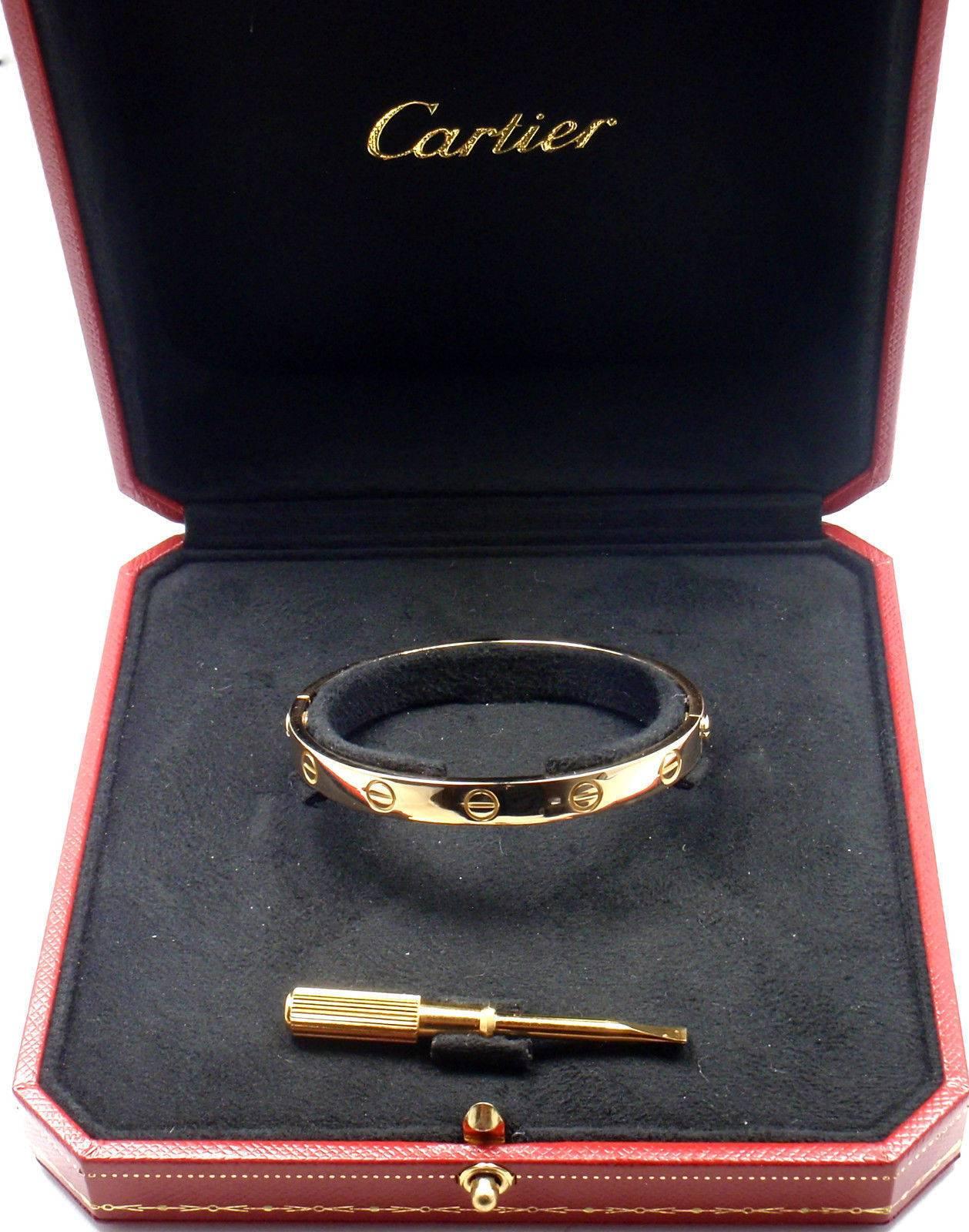 Women's or Men's Cartier Love Yellow Gold Bangle Bracelet