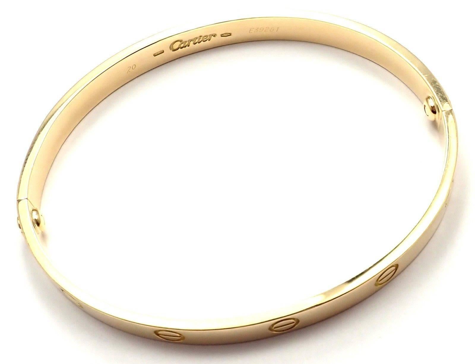 Cartier Love Yellow Gold Bangle Bracelet 5
