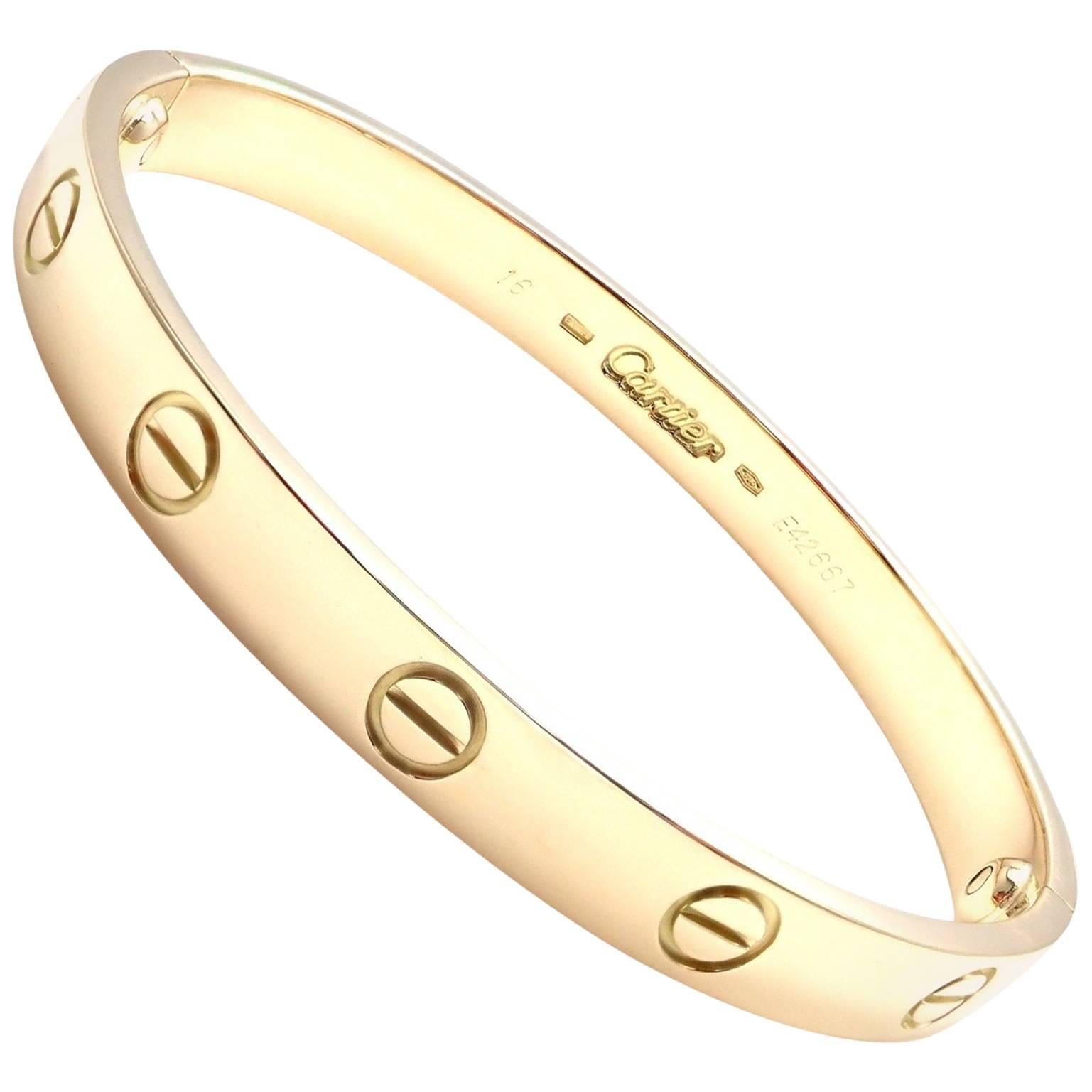 Cartier Love Yellow Gold Bangle Bracelet