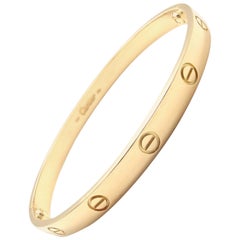 Vintage Cartier Love Yellow Gold Bangle Bracelet