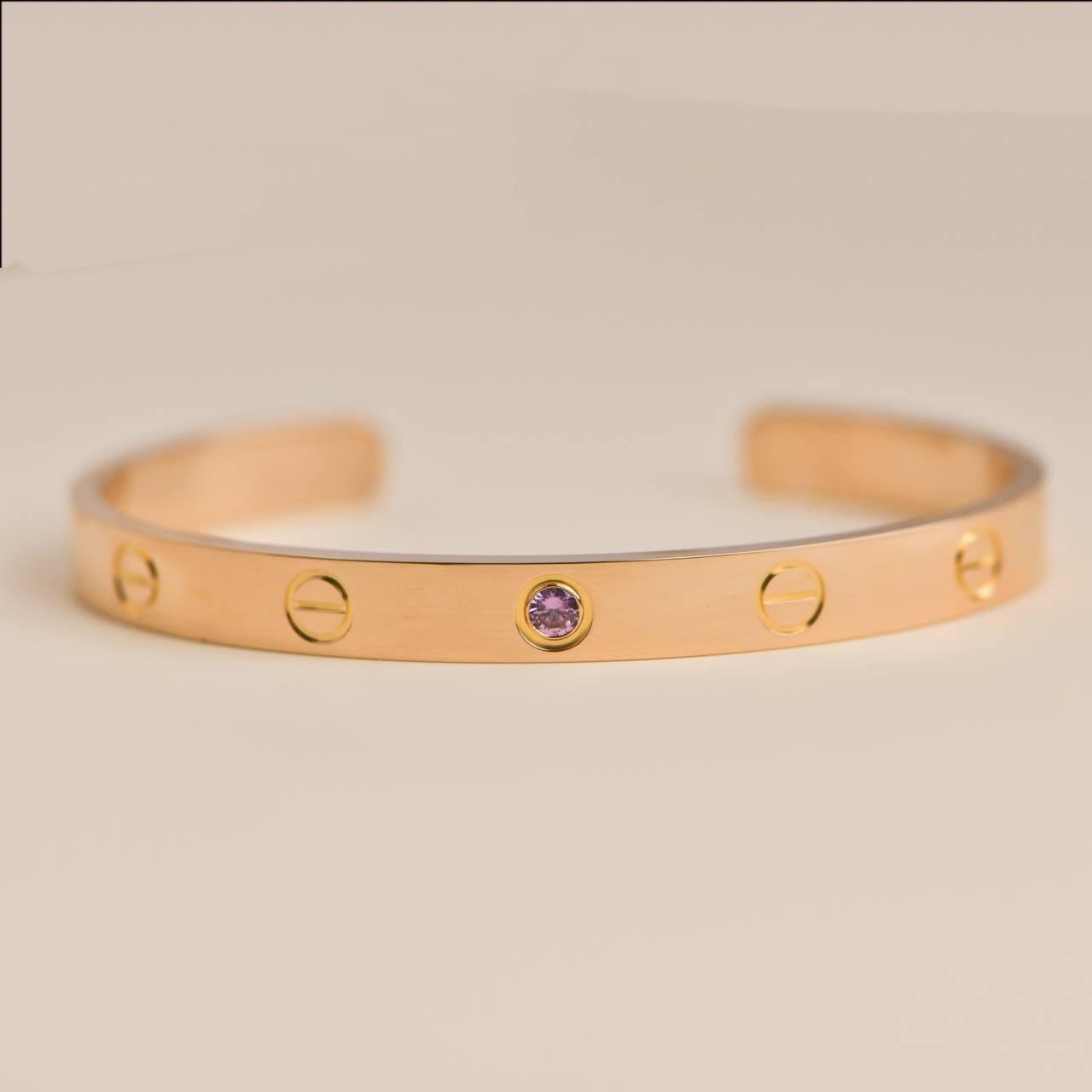 Cartier Love Yellow Gold Bangle with Sapphire 2