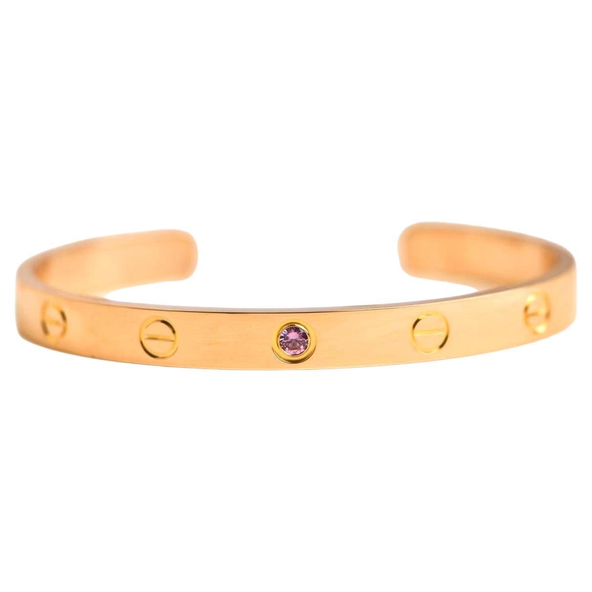 Cartier Love Yellow Gold Bangle with Sapphire