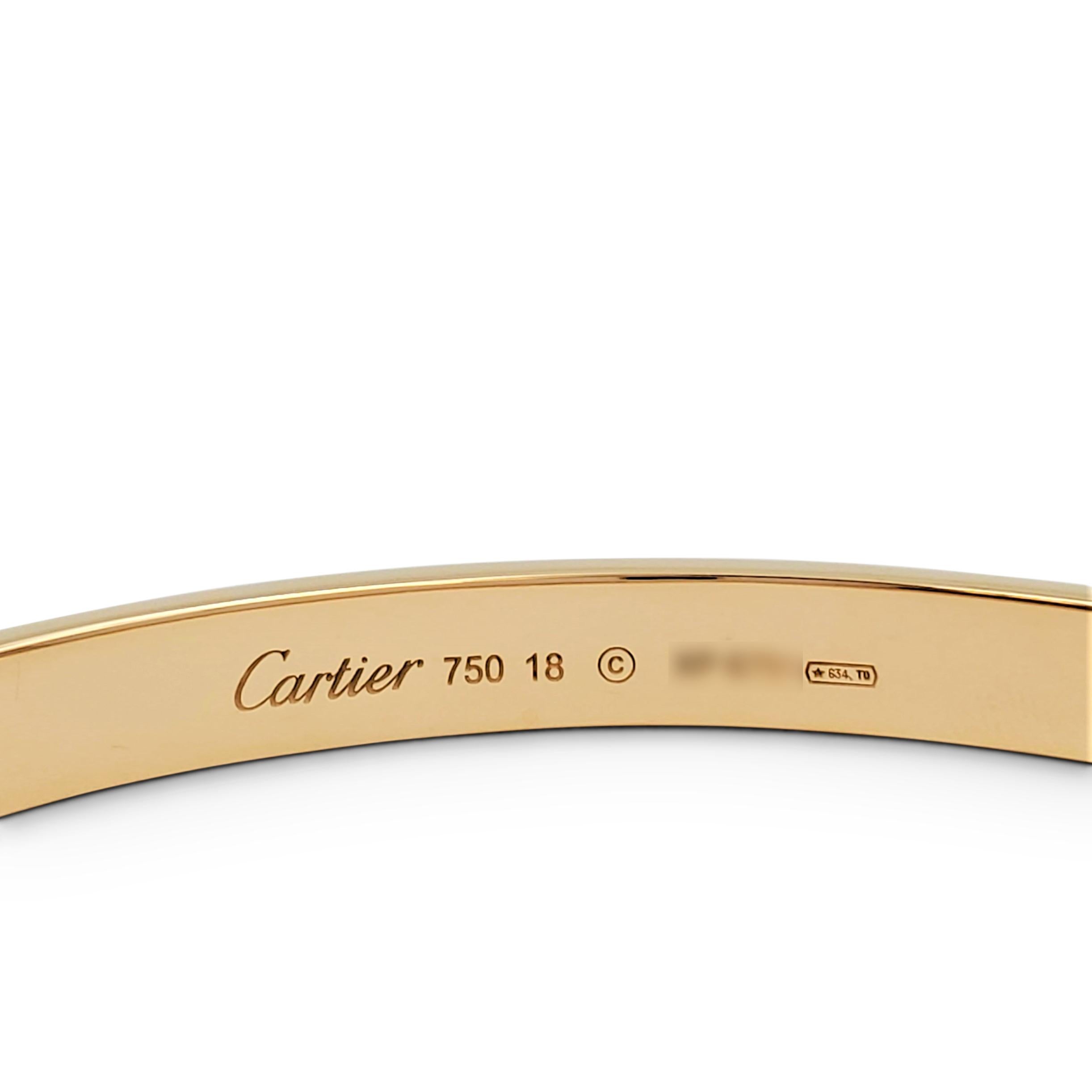 Cartier 'Love' Yellow Gold Bracelet In Excellent Condition In New York, NY