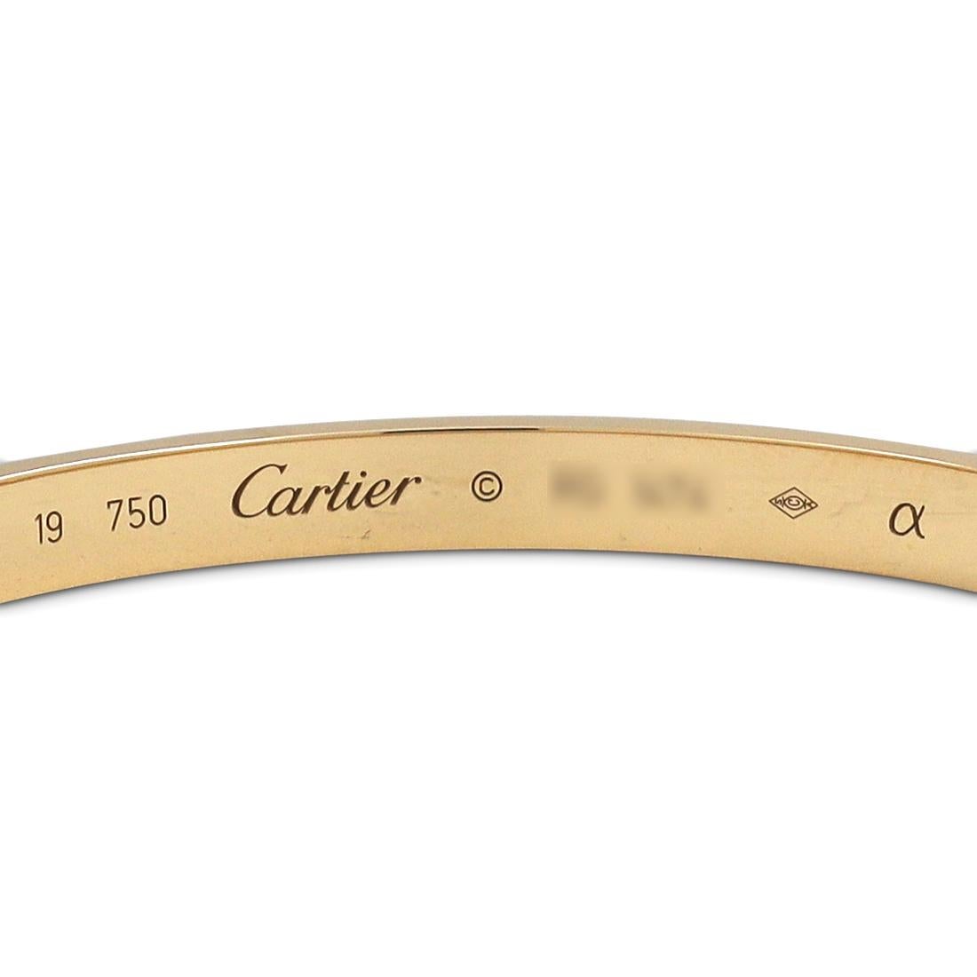 Cartier 'Love' Yellow Gold Bracelet In Excellent Condition In New York, NY