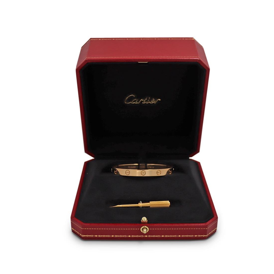 Women's or Men's Cartier 'Love' Yellow Gold Bracelet