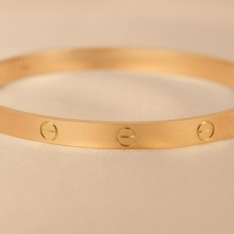 Cartier Love Yellow Gold Bracelet Size 20 For Sale at 1stDibs