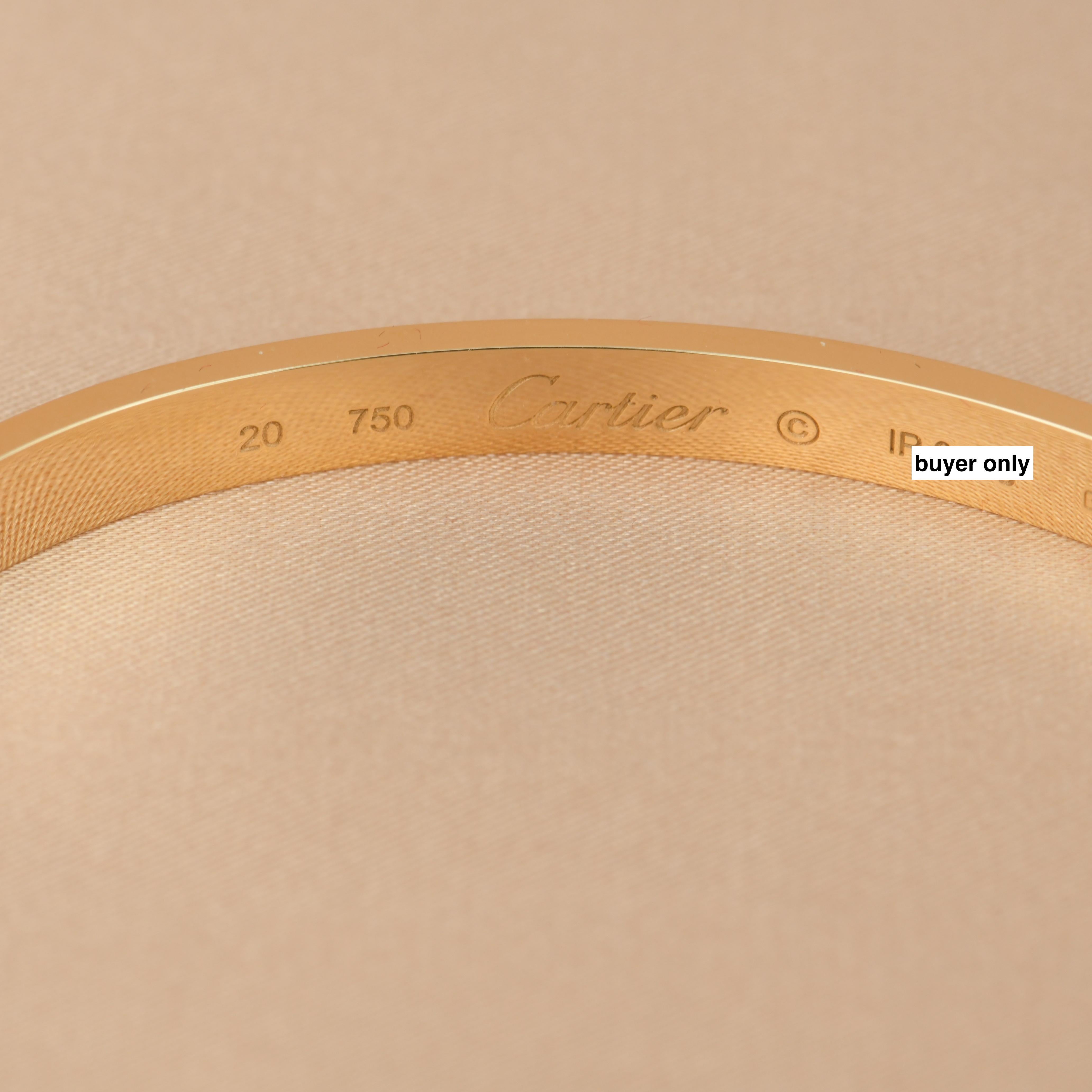 Men's Cartier Love Yellow Gold Bracelet Size 20