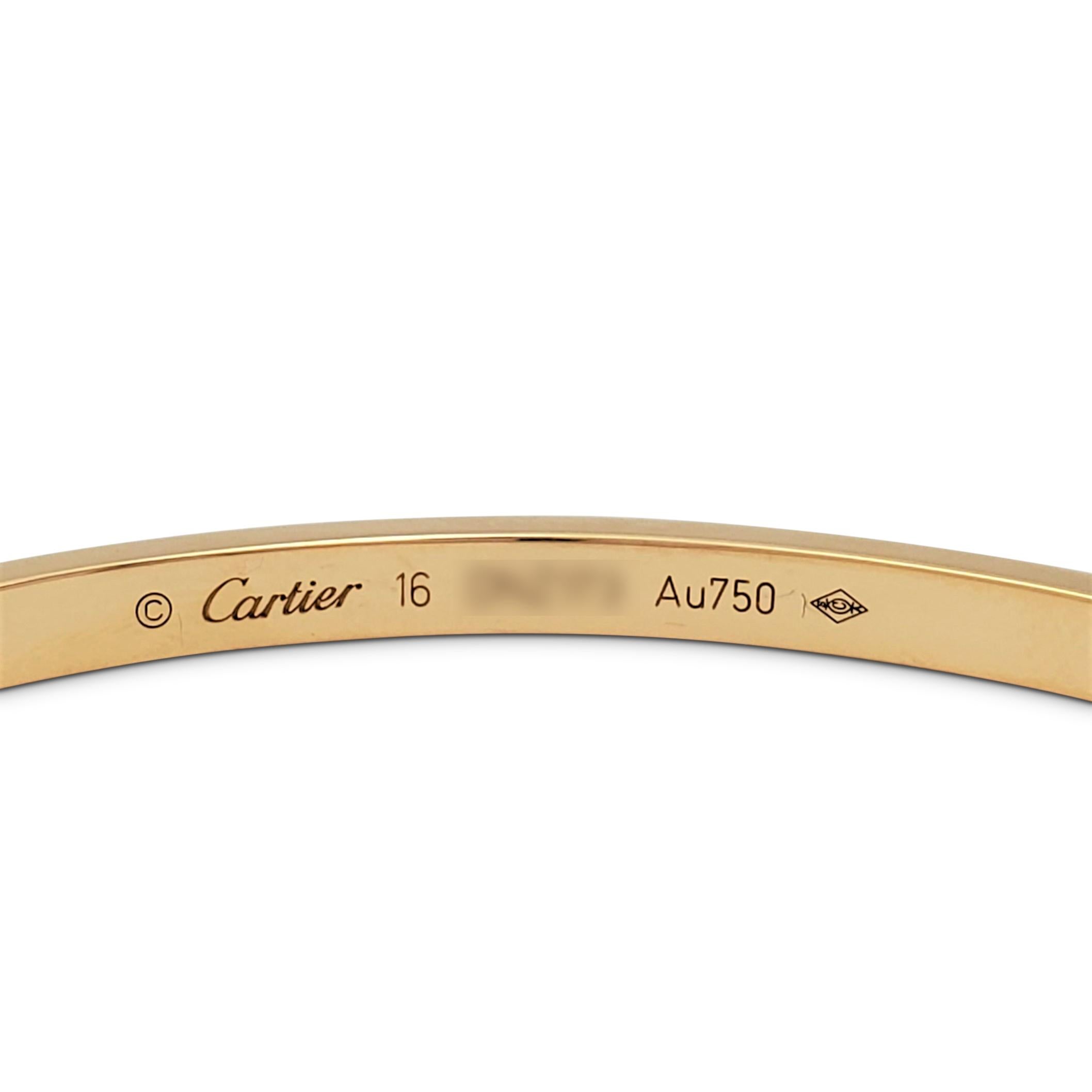 Cartier 'Love' Yellow Gold Bracelet, SM In Excellent Condition In New York, NY