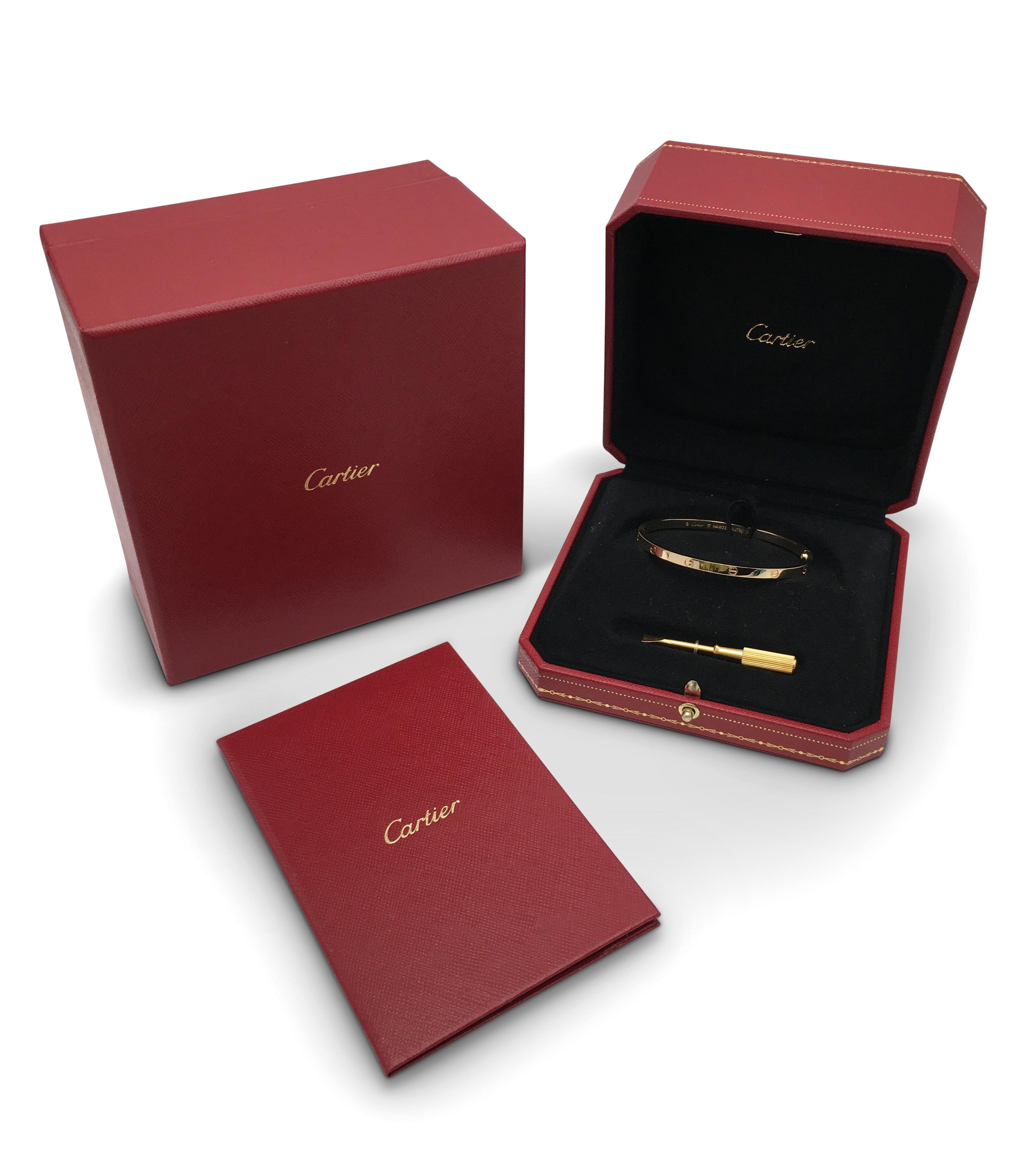 Women's or Men's Cartier 'Love' Yellow Gold Bracelet, SM