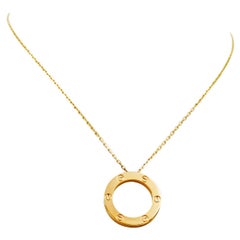 Cartier Love Yellow Gold Circle Charm Necklace