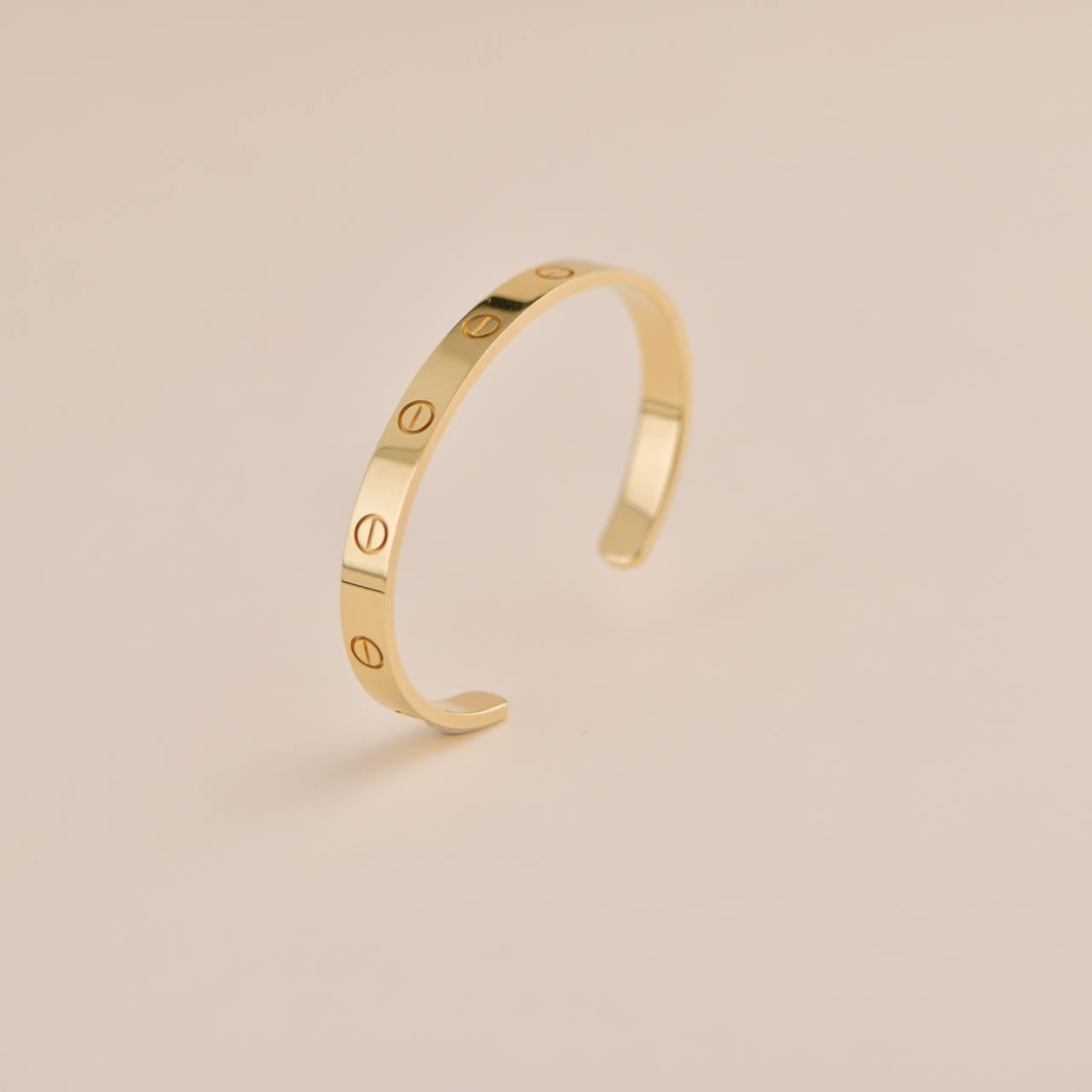 Cartier Love Gelbgold Manschettenarmband Größe 17 1