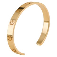 Cartier Love Yellow Gold Cuff Bracelet Size 17