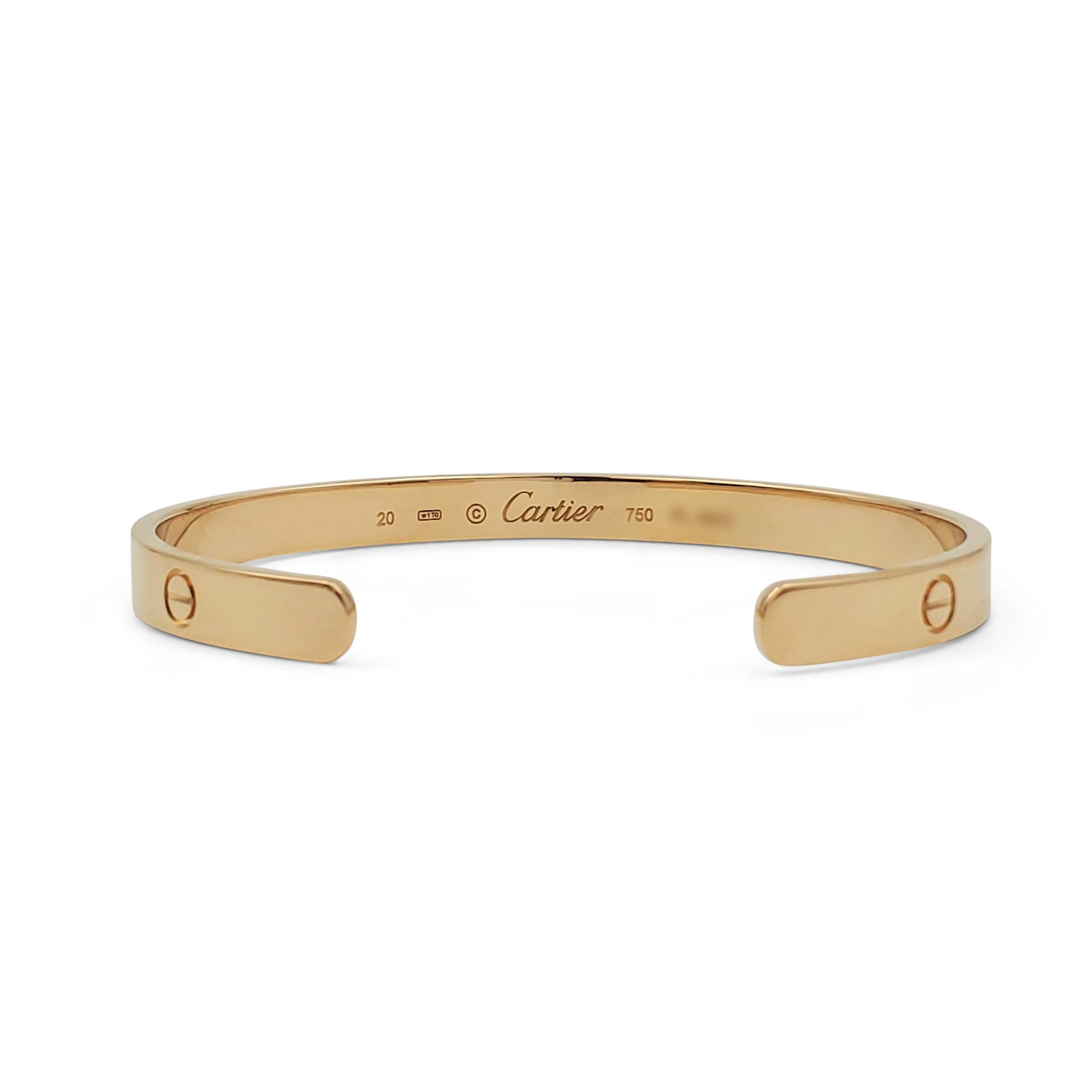cartier love bracelet open cuff