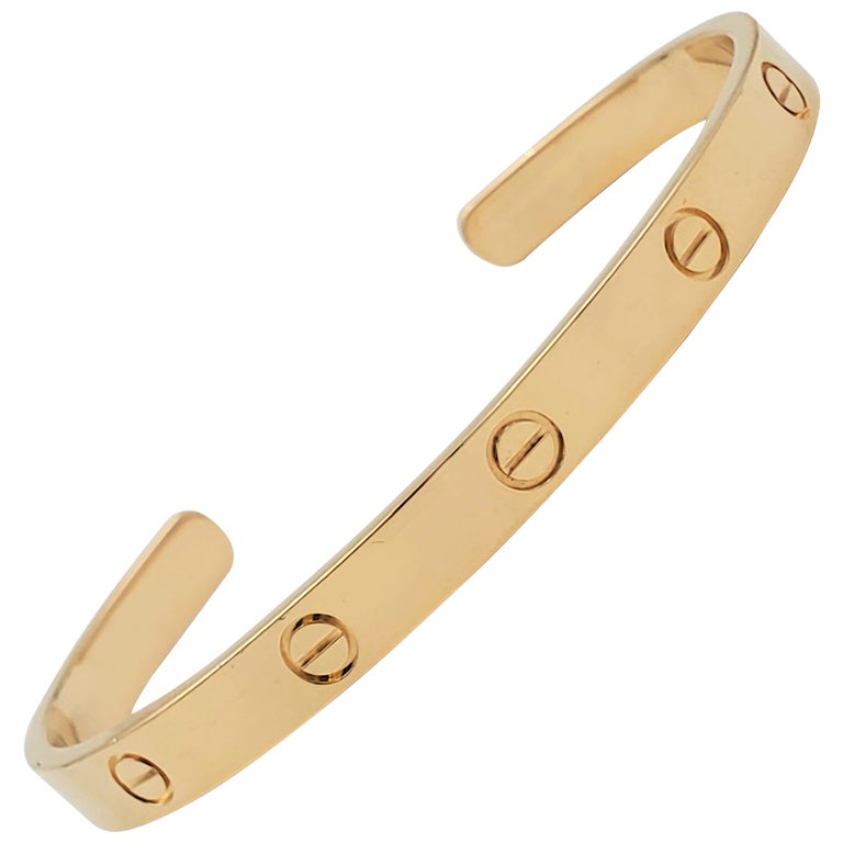 Cartier 'Love' Yellow Gold Open Cuff Bracelet at 1stDibs