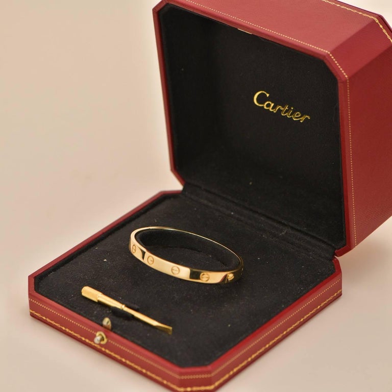 Cartier Love Yellow Gold Plain Bracelet For Sale at 1stDibs