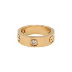 Cartier 'Love' Yellow Gold Three-Diamond Ring