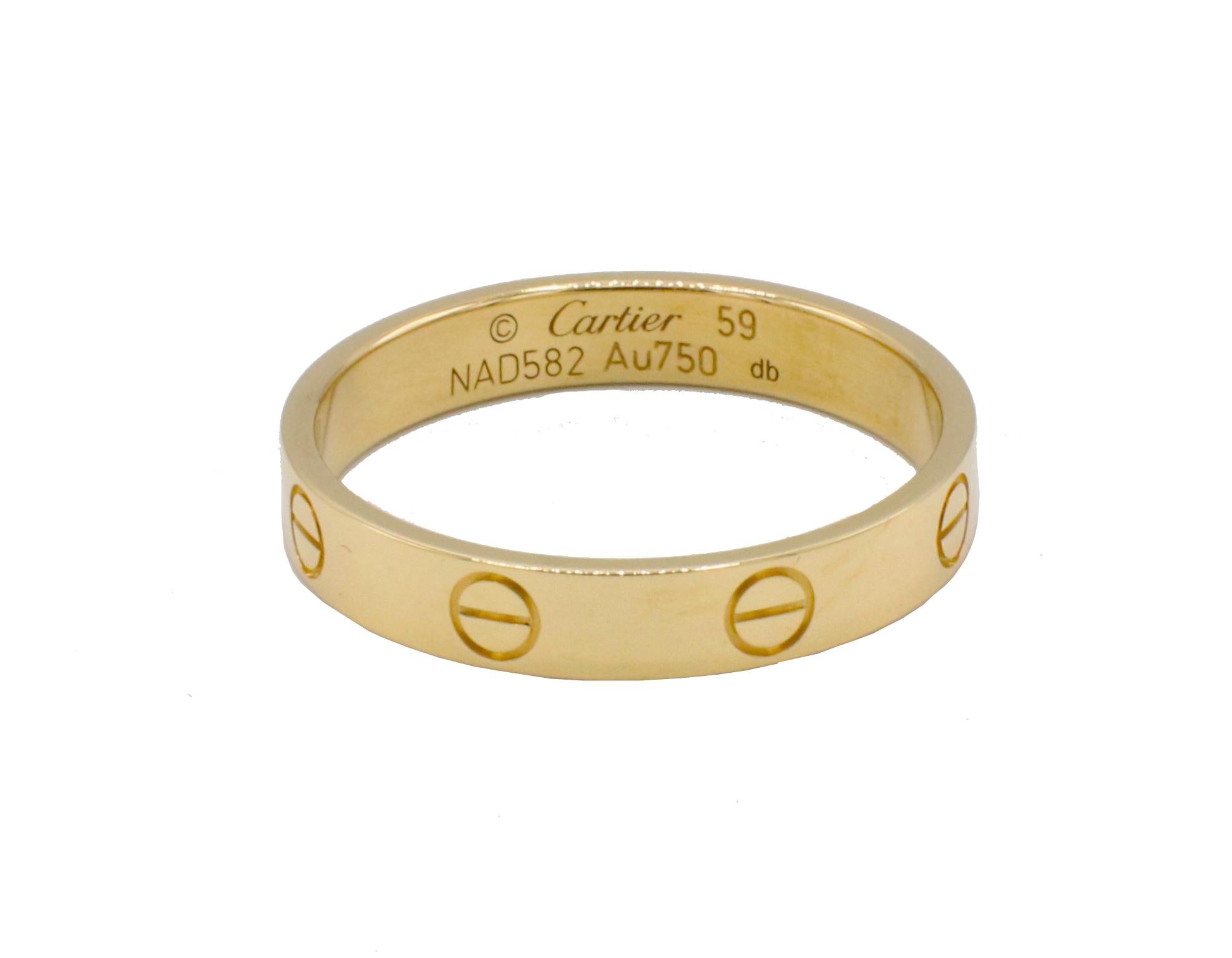 Modern Cartier Love Yellow Gold Wedding Band Ring