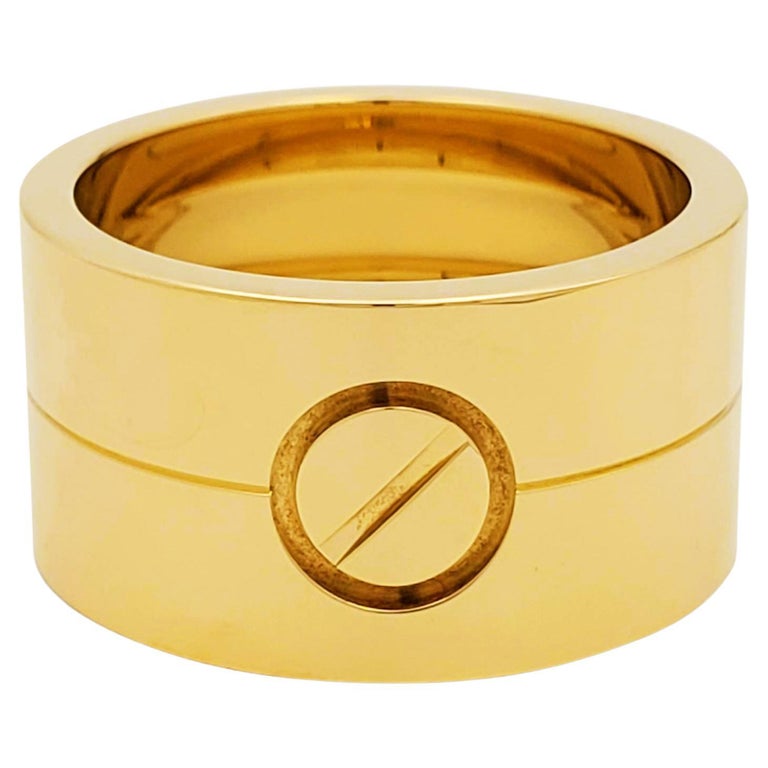 Cartier Love Yellow Gold Wide Band Ring For Sale at 1stDibs