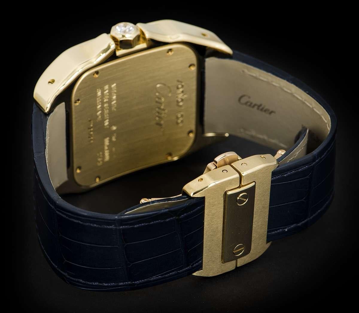 Men's Cartier Ltd Ed Falcon D Art Santos 100 Gents Gold Enamel Dial Automatic Watch