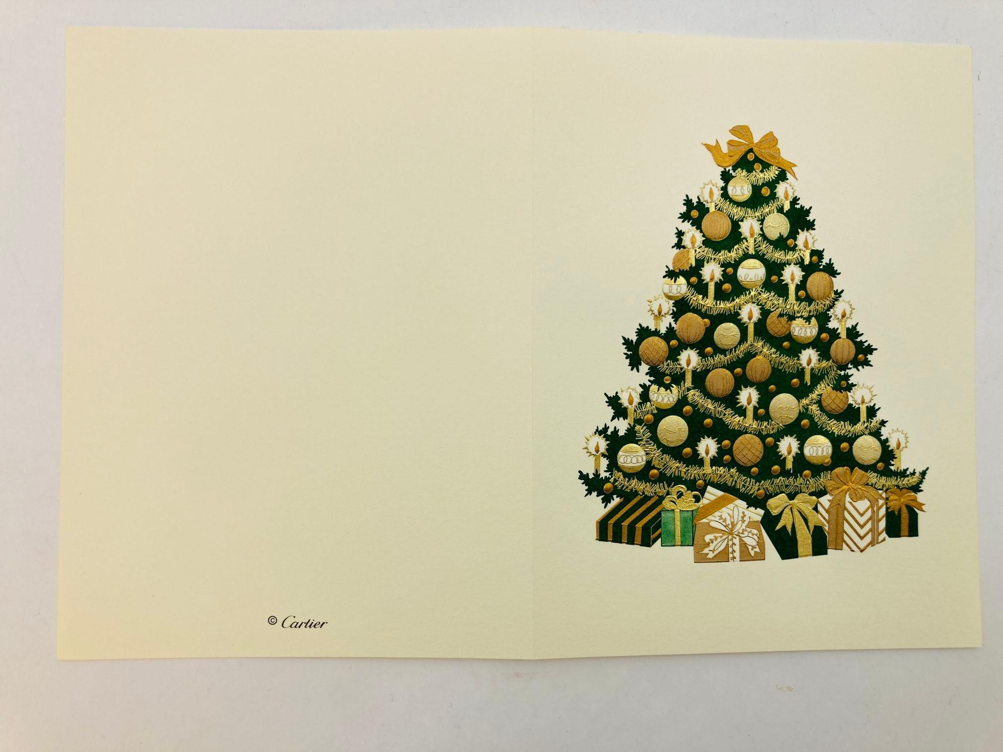 Art Deco Cartier Luxury Christmas Tree Set of 10 Stationery Cards Set Season's Greetings For Sale