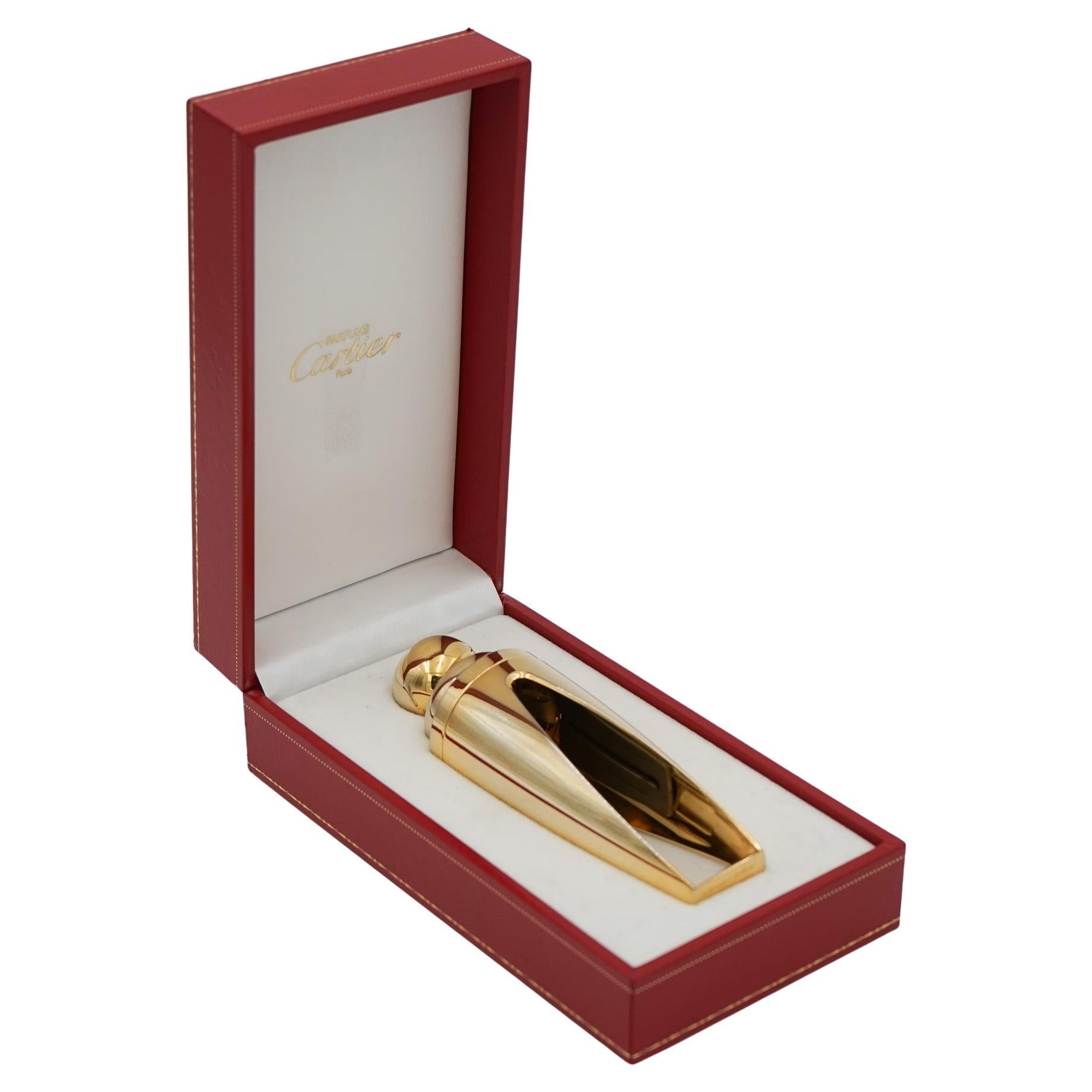 CARTIER LUXE OR ATOMISER PARFUM FLACON "EAU DE PARFUM" BOÎTE DECORATION en vente
