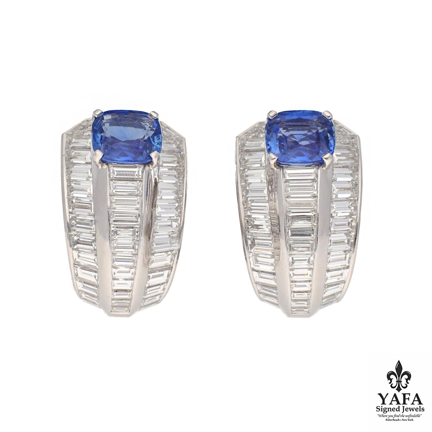 CARTIER Orecchini con zaffiri e diamanti del Madagascar In condizioni ottime in vendita a New York, NY
