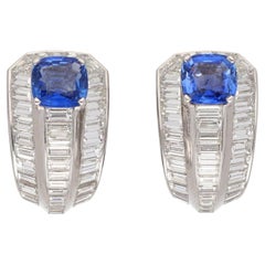 CARTIER Madagascar Sapphire and Diamond Earrings