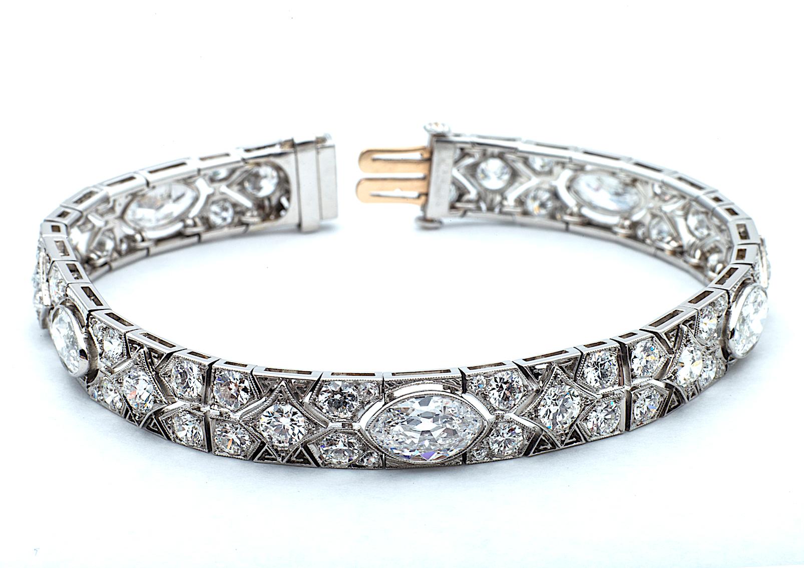 cartier art deco diamond bracelets