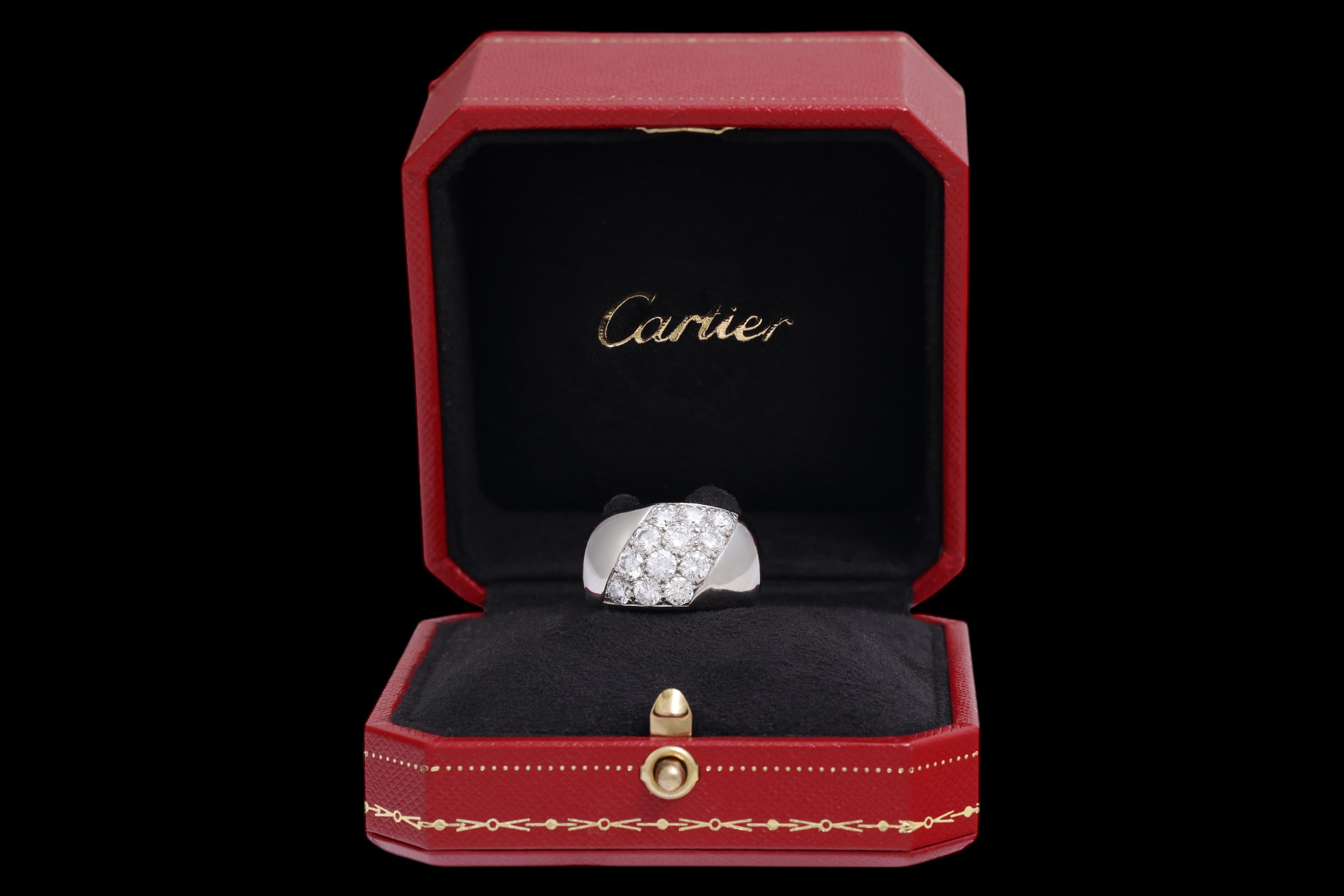 Cartier Magnificent Gold Diamond Dome Ring For Sale 5