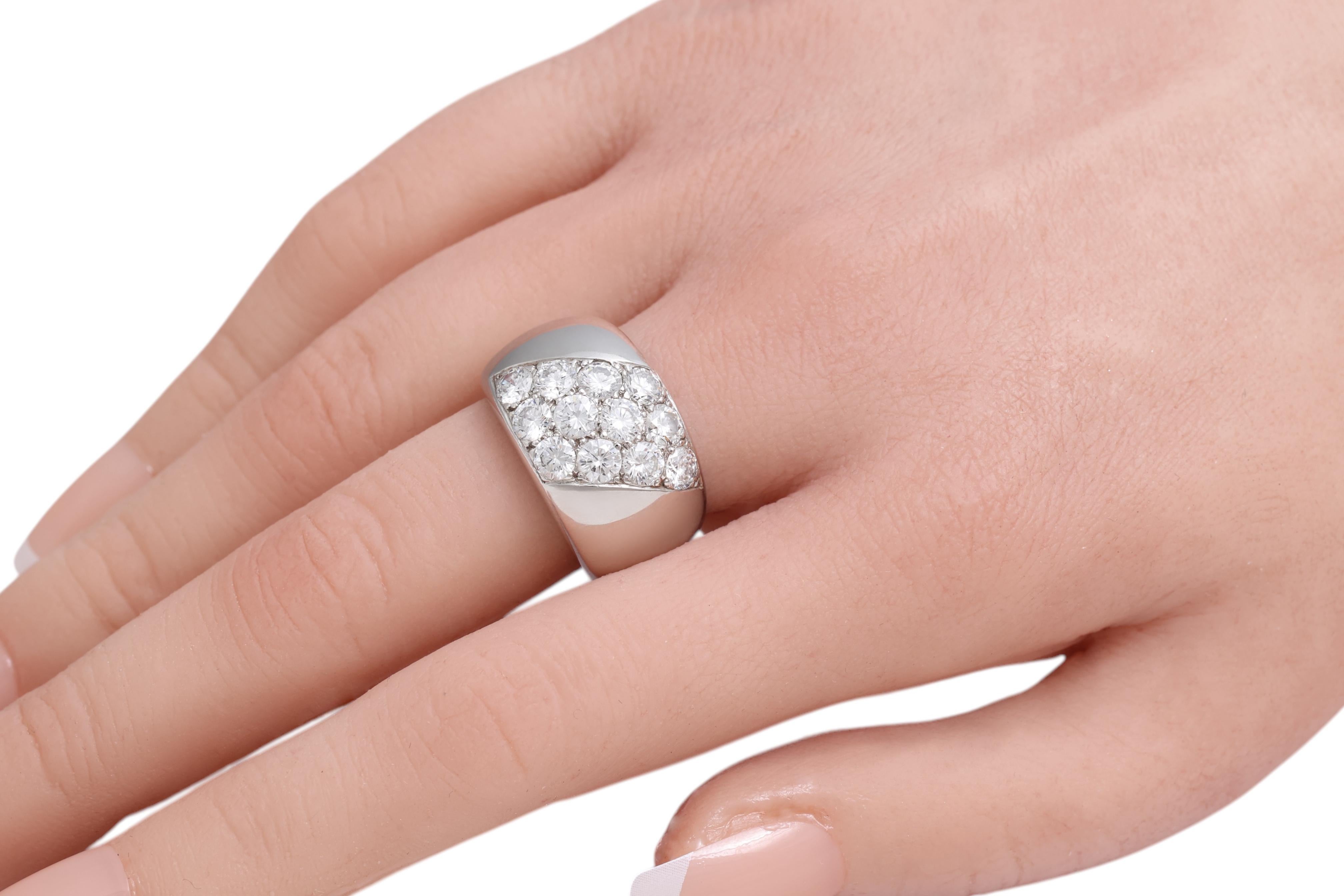 Cartier Magnificent Gold Diamond Dome Ring For Sale 6