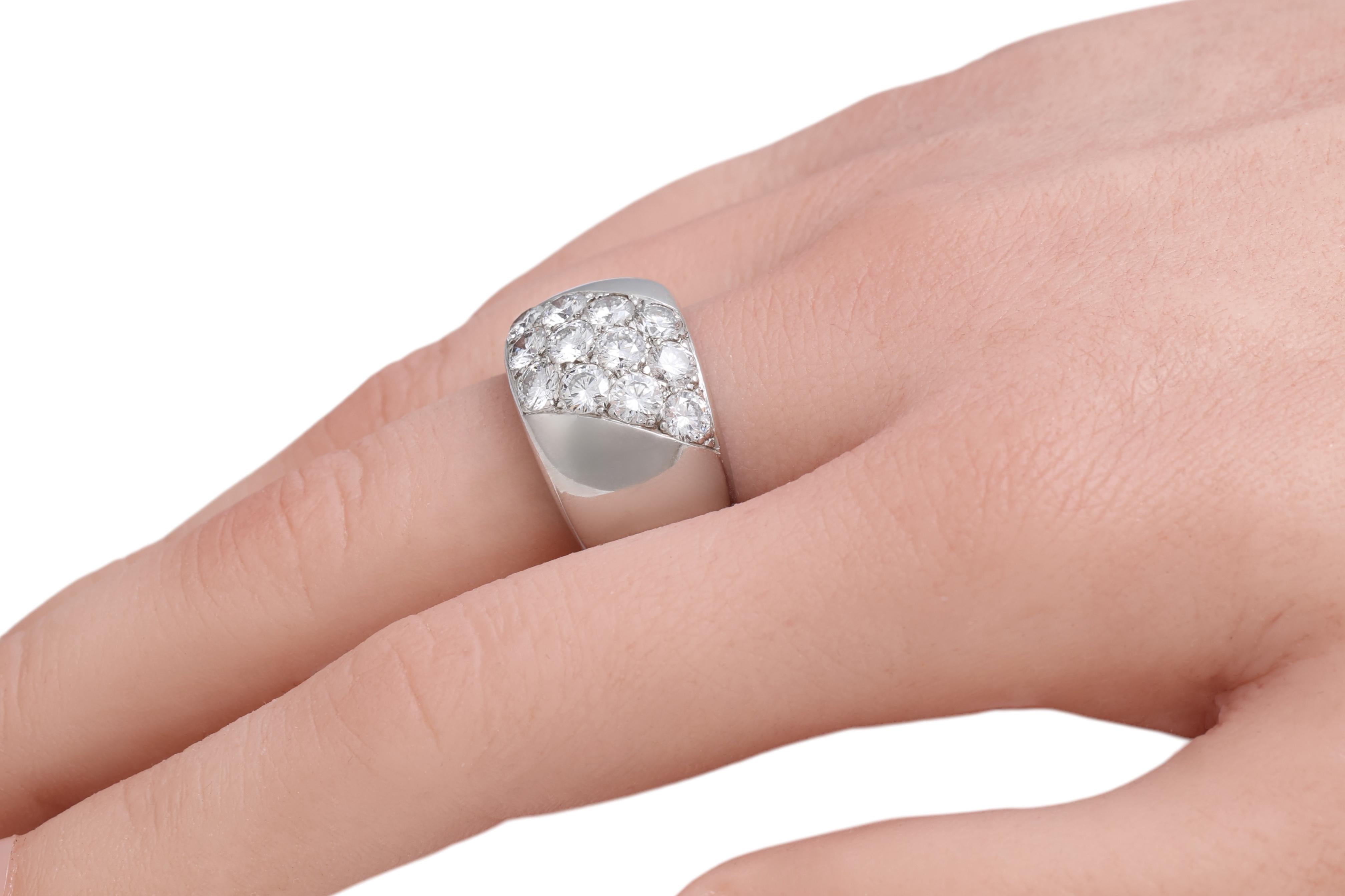 Cartier Magnificent Gold Diamond Dome Ring For Sale 7