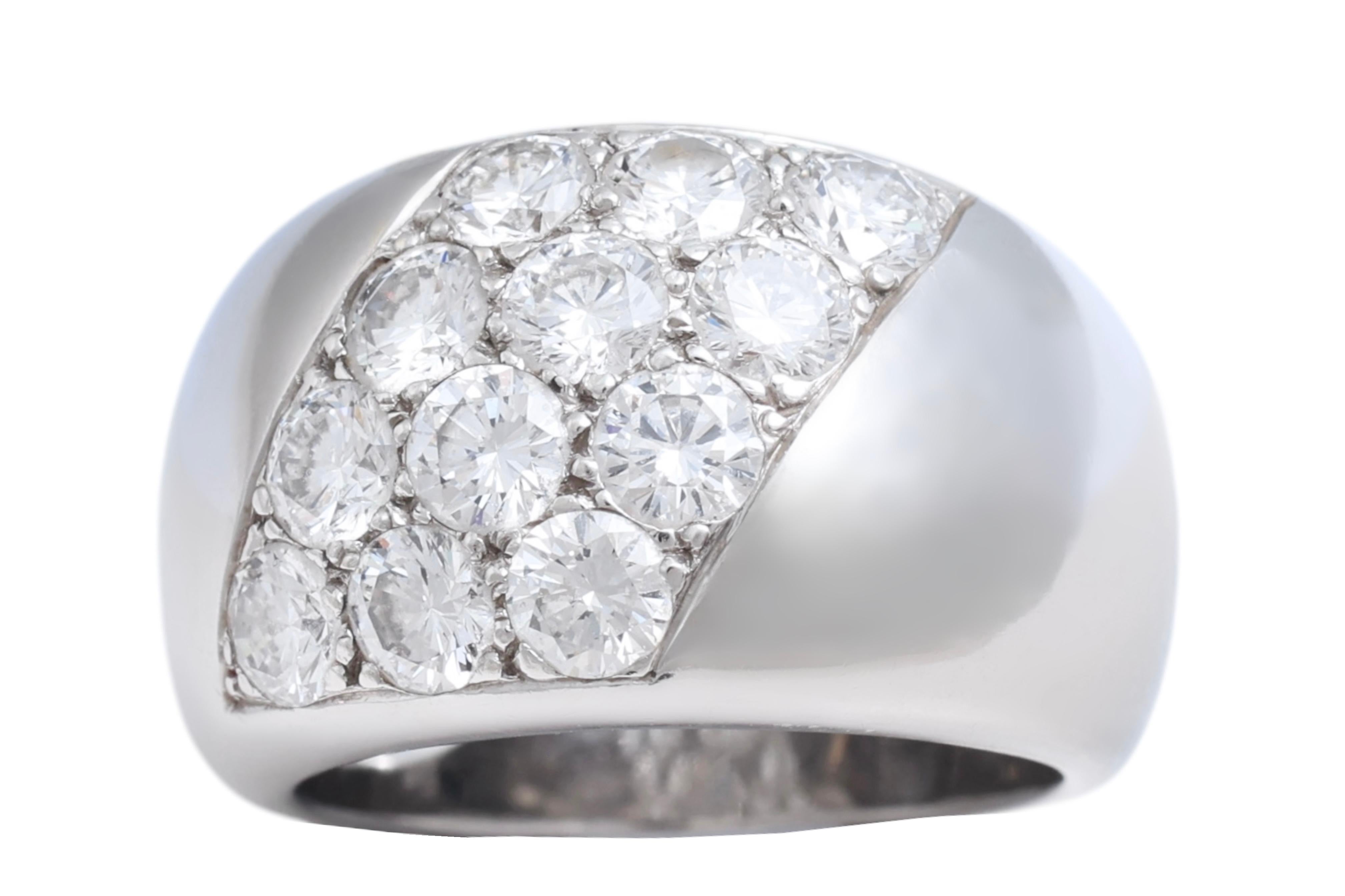 Modern Cartier Magnificent Gold Diamond Dome Ring For Sale