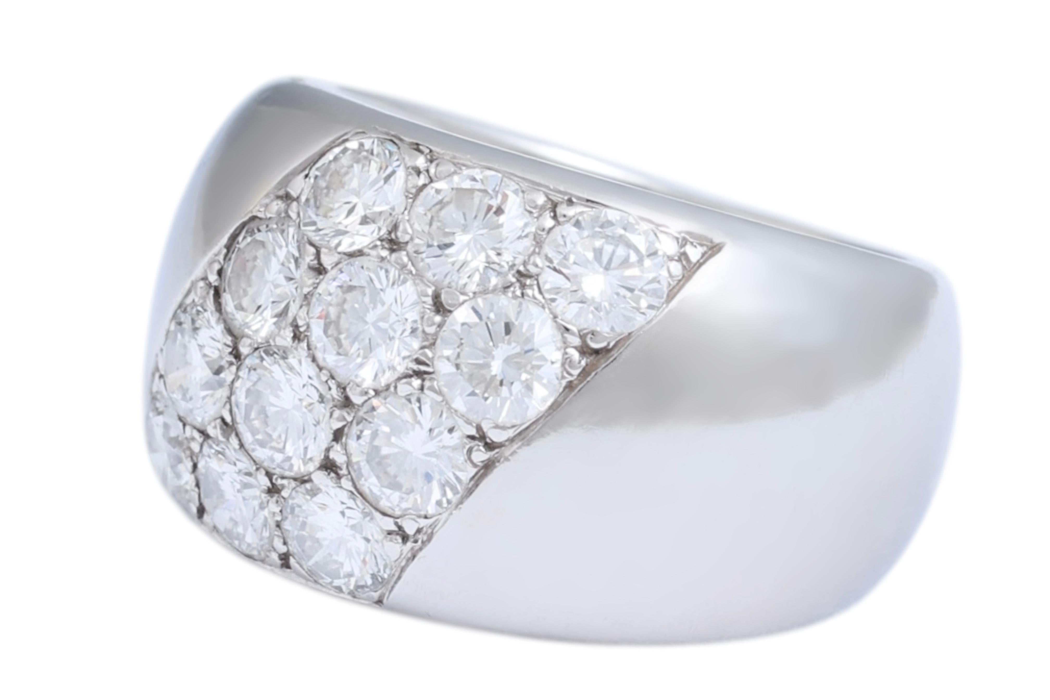 Brilliant Cut Cartier Magnificent Gold Diamond Dome Ring For Sale