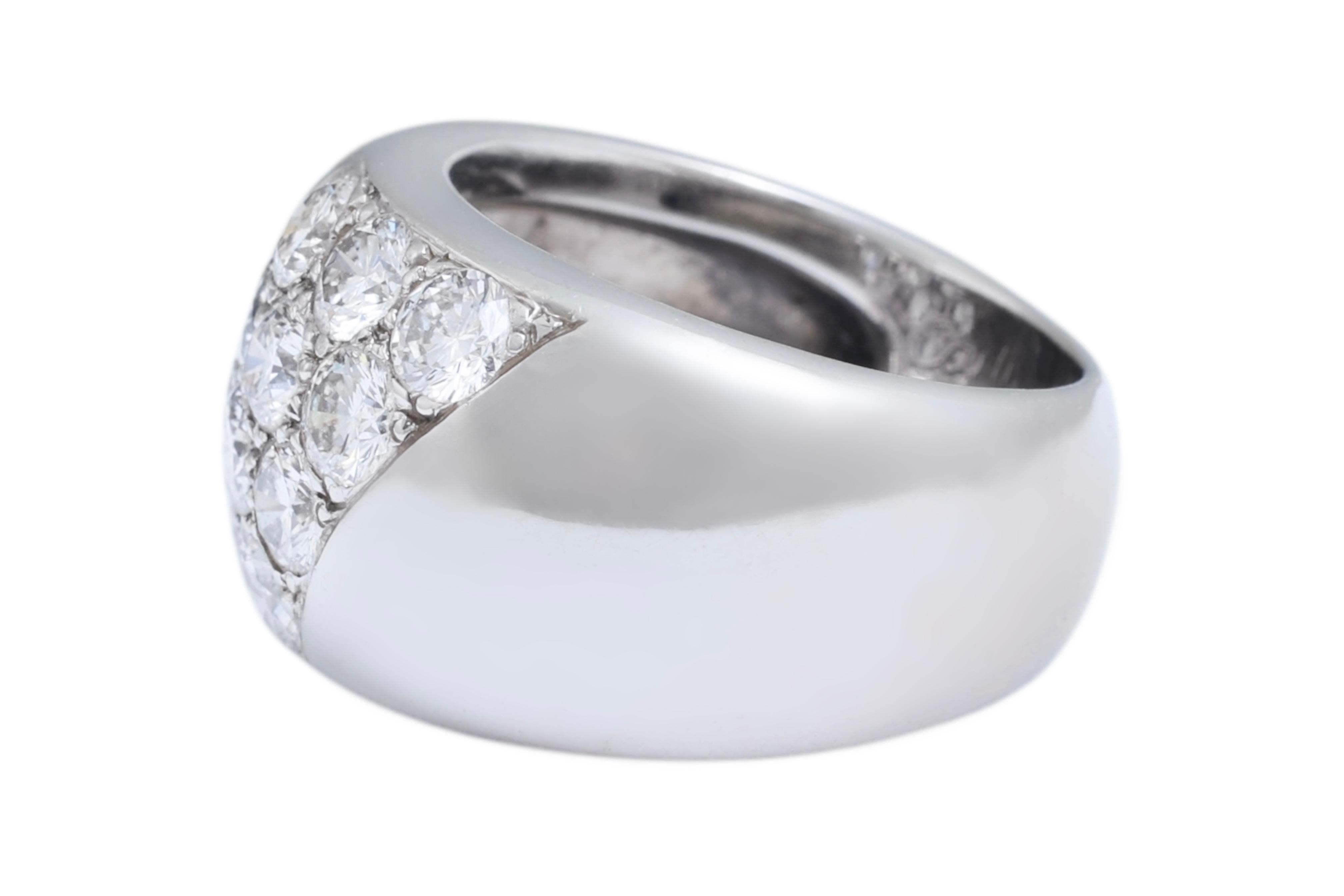 Cartier Magnificent Gold Diamond Dome Ring In Excellent Condition For Sale In Antwerp, BE