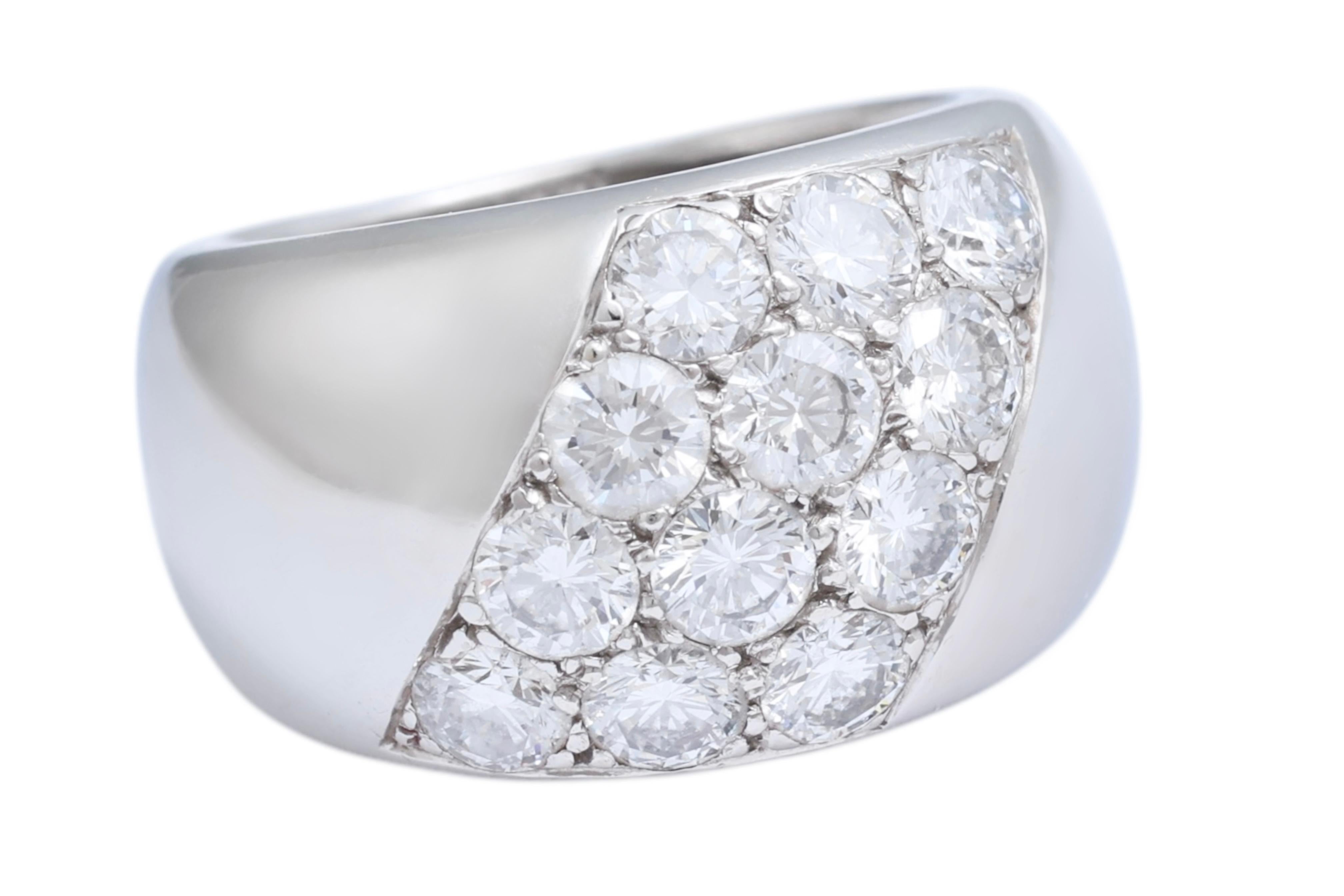Women's or Men's Cartier Magnificent Gold Diamond Dome Ring For Sale