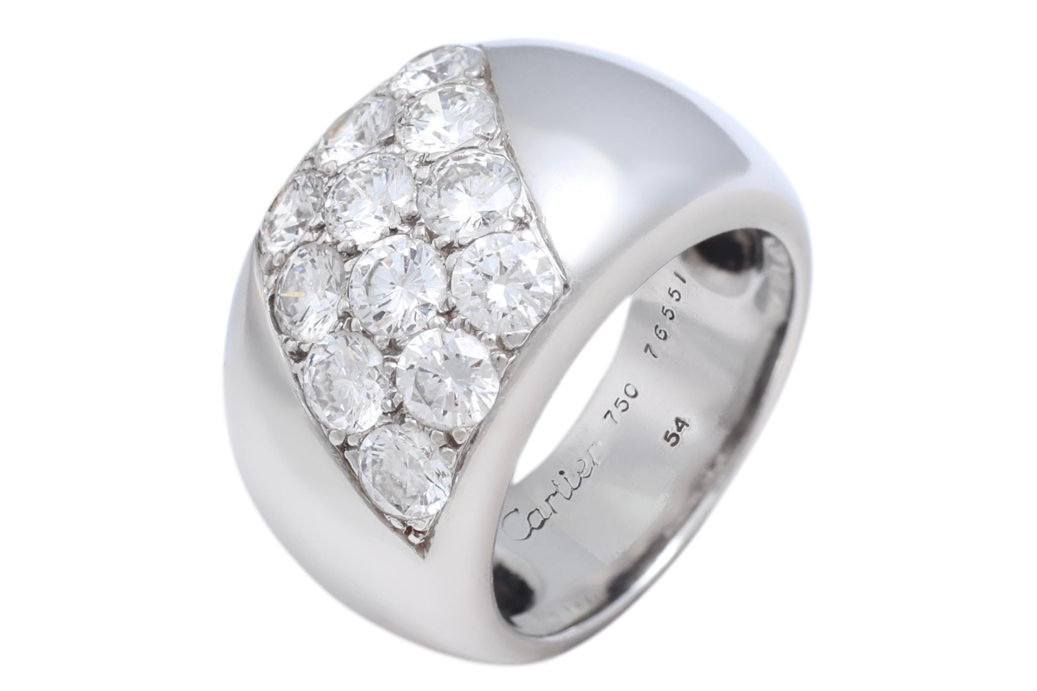 Cartier Magnificent Gold Diamond Dome Ring For Sale 1