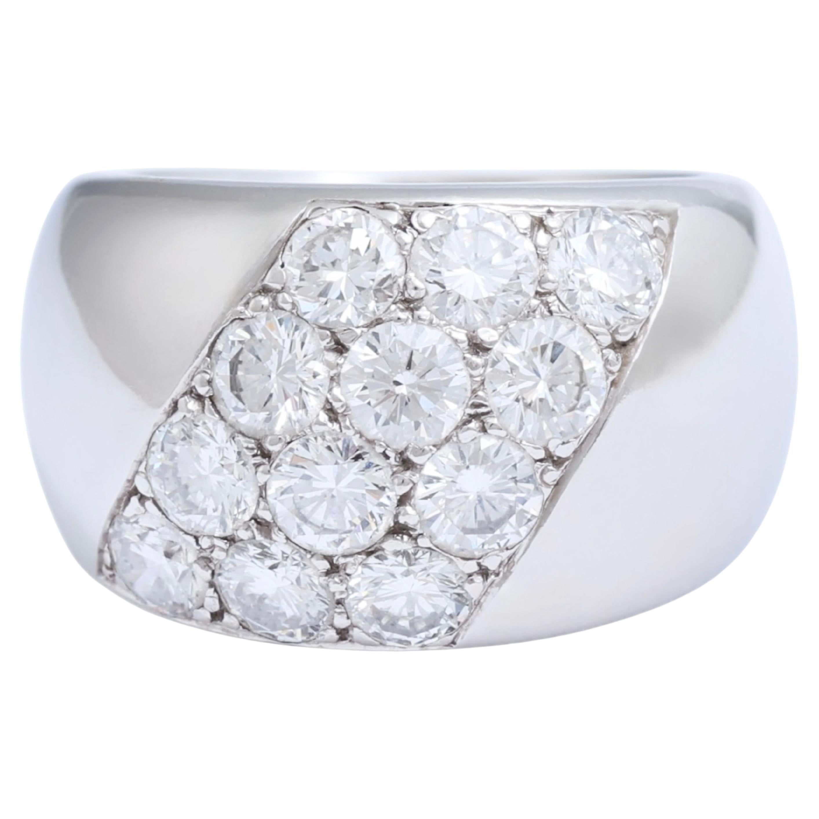 Cartier Magnificent Gold Diamond Dome Ring For Sale