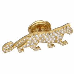 Cartier Mahango Panthere Diamond Pin Brooch 18K Yellow Gold