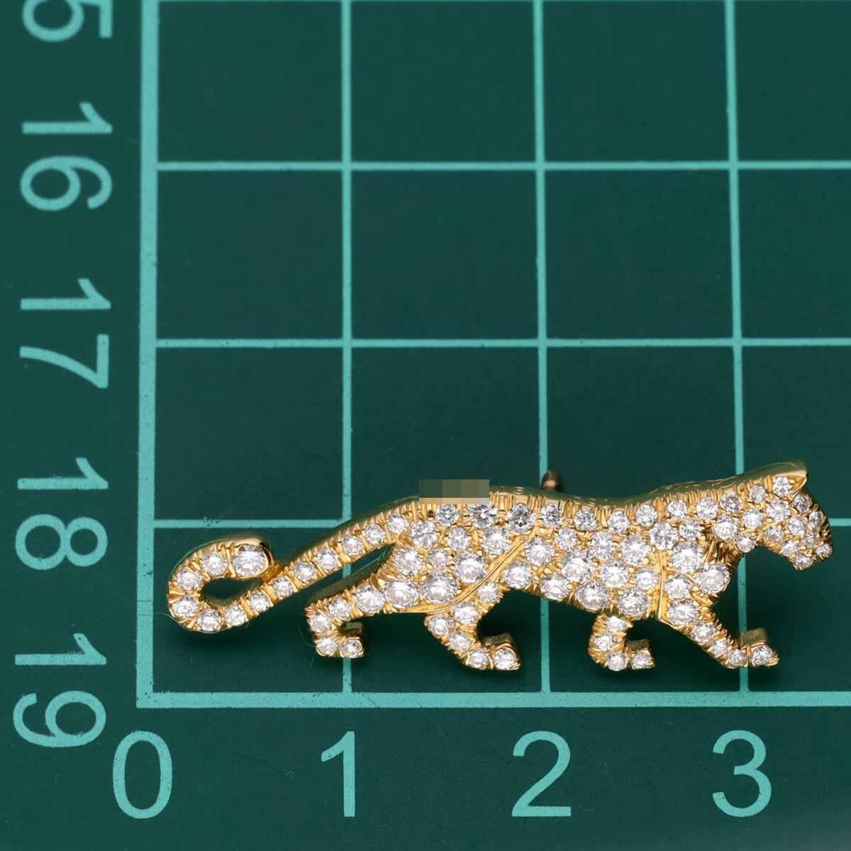 Cartier Mahango Panthere Diamond Pin Brooch 18K Yellow Gold For Sale 3