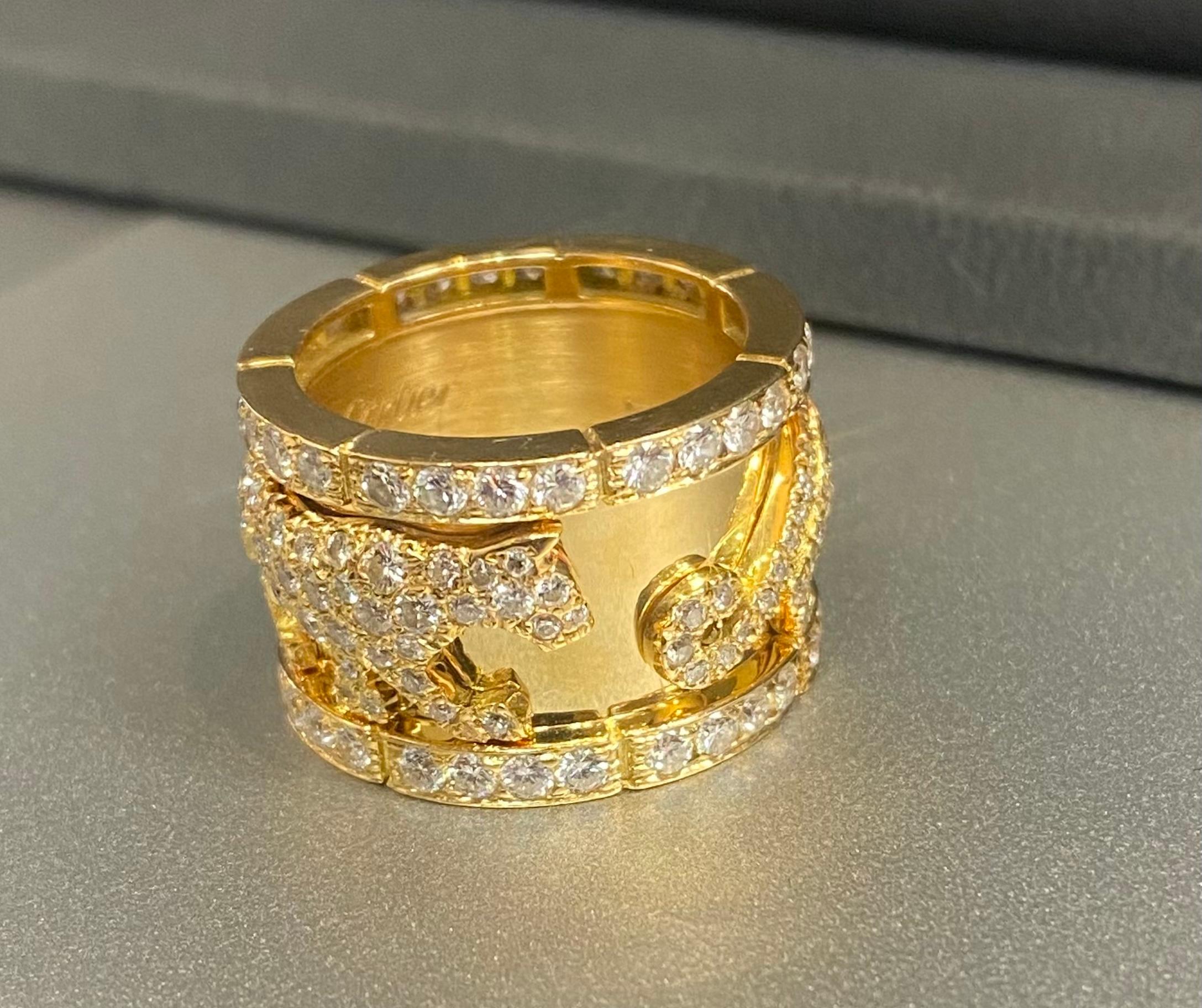 Cartier Mahango Walking Panthère' Diamond Ring For Sale 7
