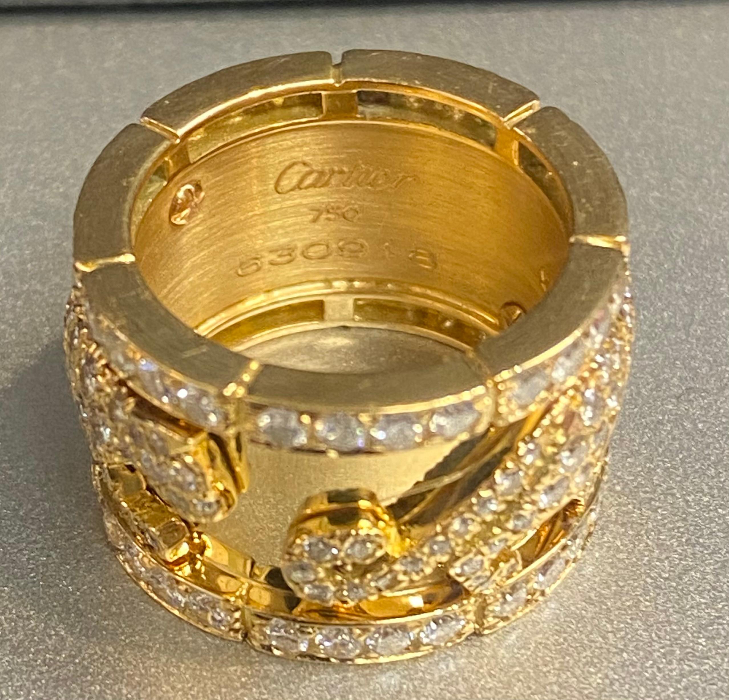 Cartier Mahango Walking Panthère' Diamond Ring In Excellent Condition For Sale In New York, NY