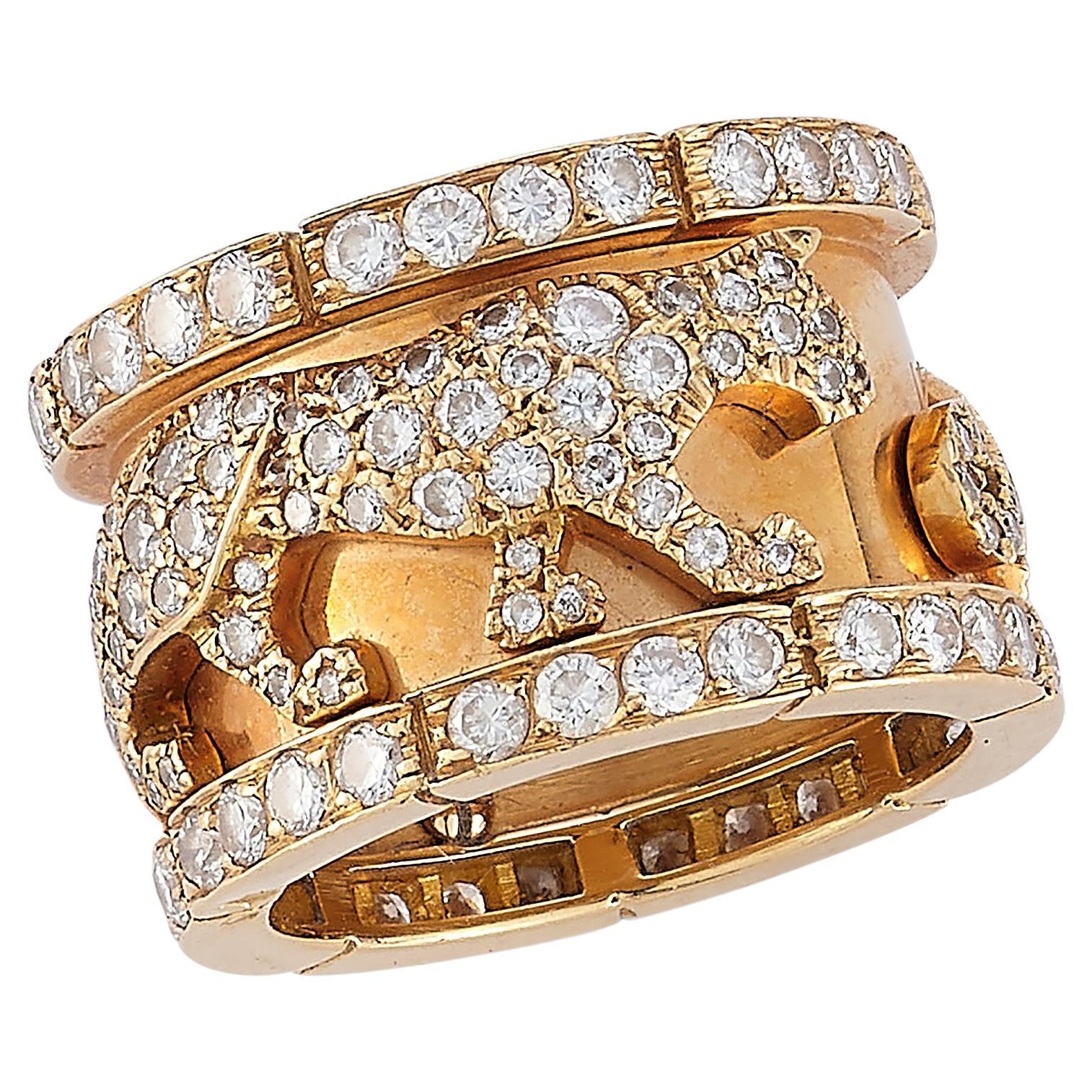 Cartier Mahango Walking Panthère' Diamond Ring For Sale