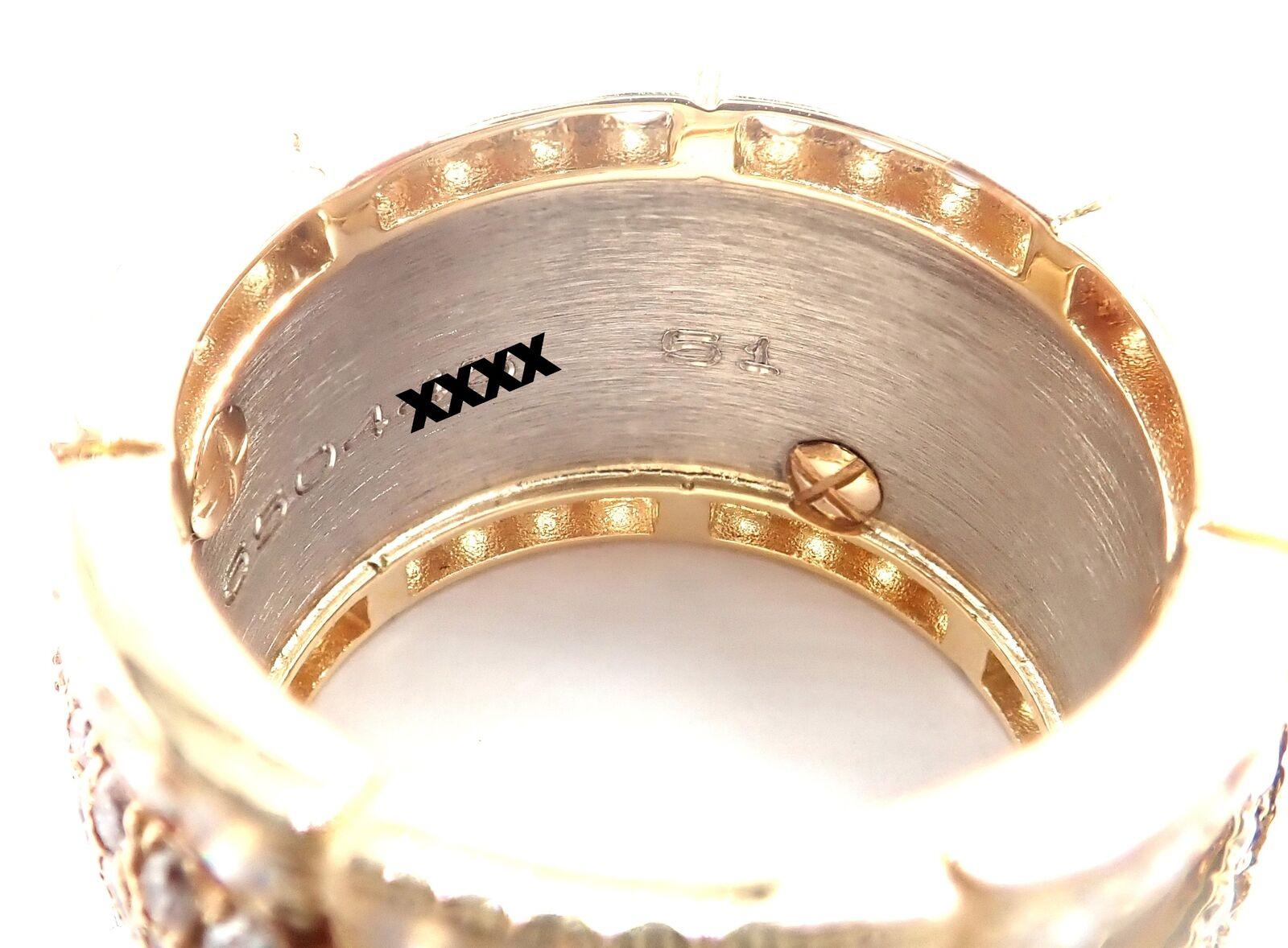 Cartier Mahango Walking Panthere Panther Diamond White & Yellow Gold Band Ring For Sale 1