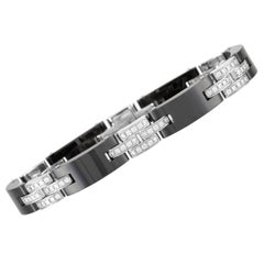 Cartier Maillon De Cartier 18k White Gold and Ceramic 1.68 Ct Diamond Bracelet