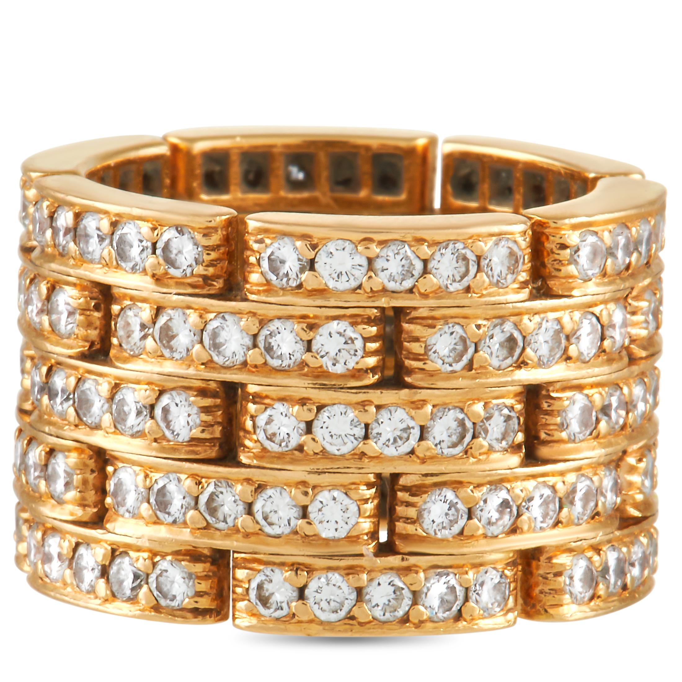 Cartier Maillon de Panthère 18K Yellow Gold 2.60 ct Diamond Ring For ...