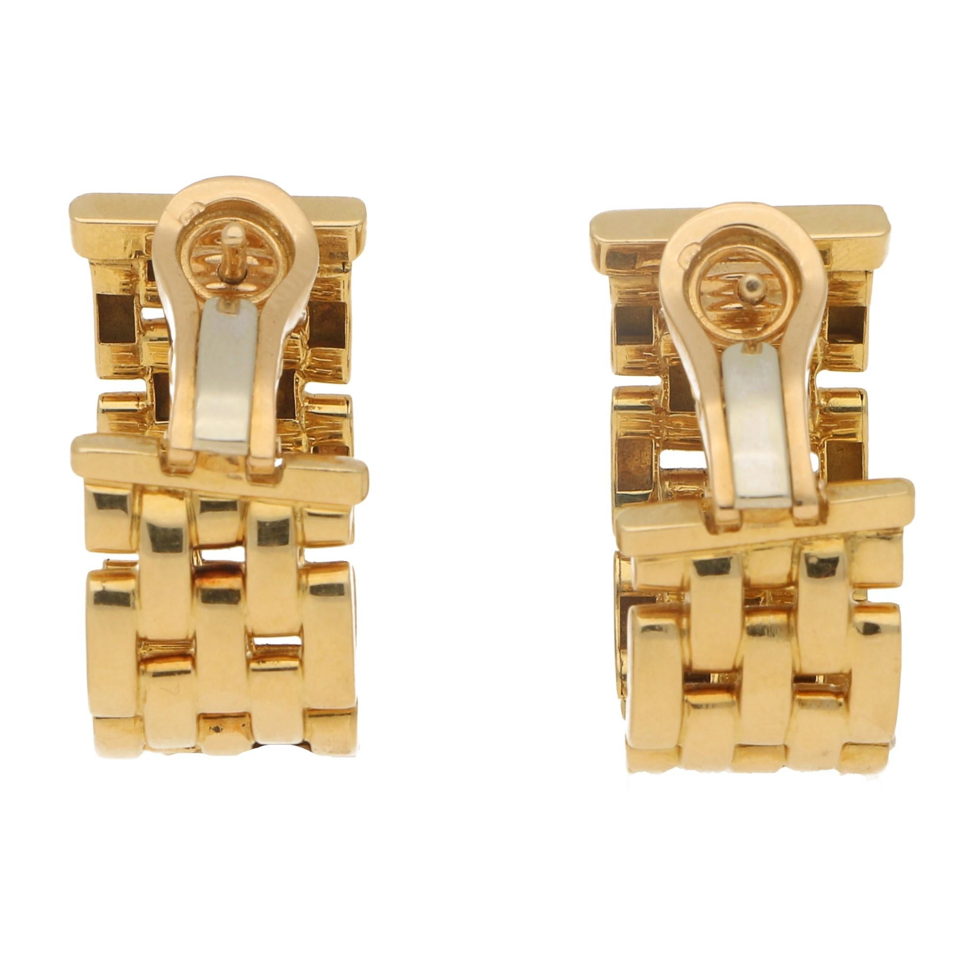 Modern Cartier Maillon de Panthere Link Earrings in Yellow Gold